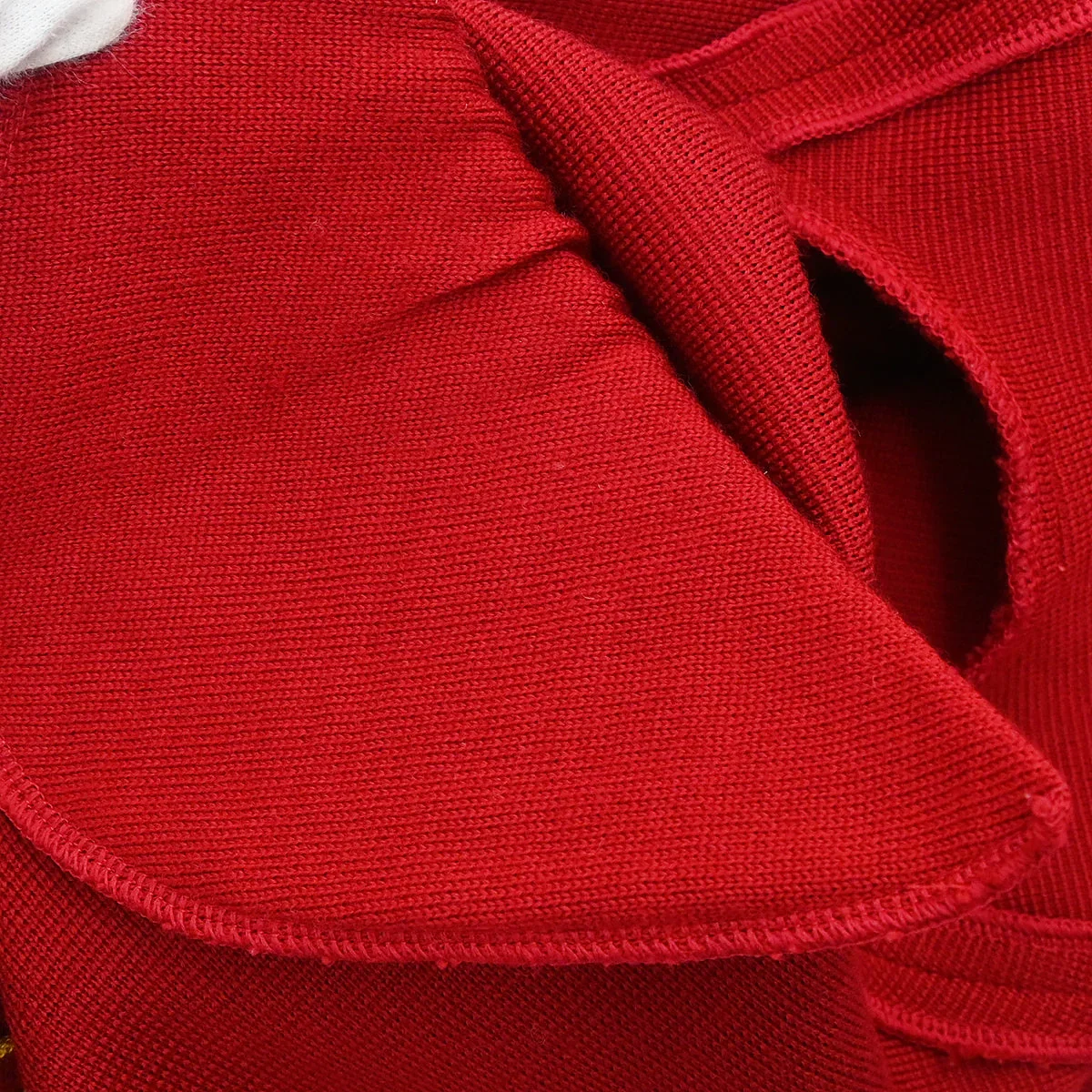 Yves Saint Laurent Single Breasted Collarless Jacket Red #M - Image 7