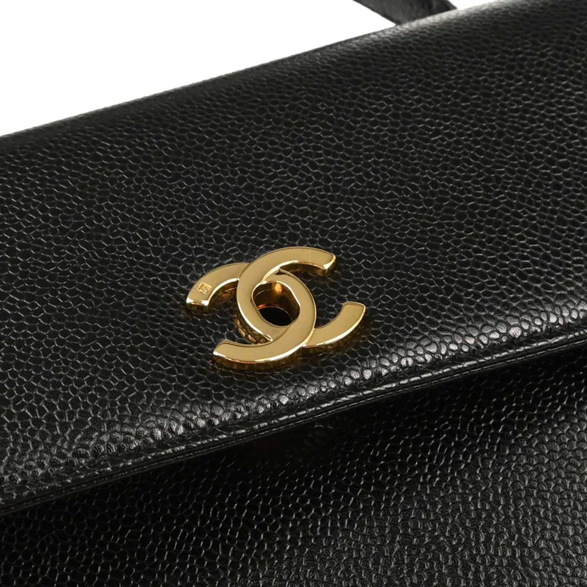 Chanel 1997-1999 Black Caviar Kelly Handbag - Image 6