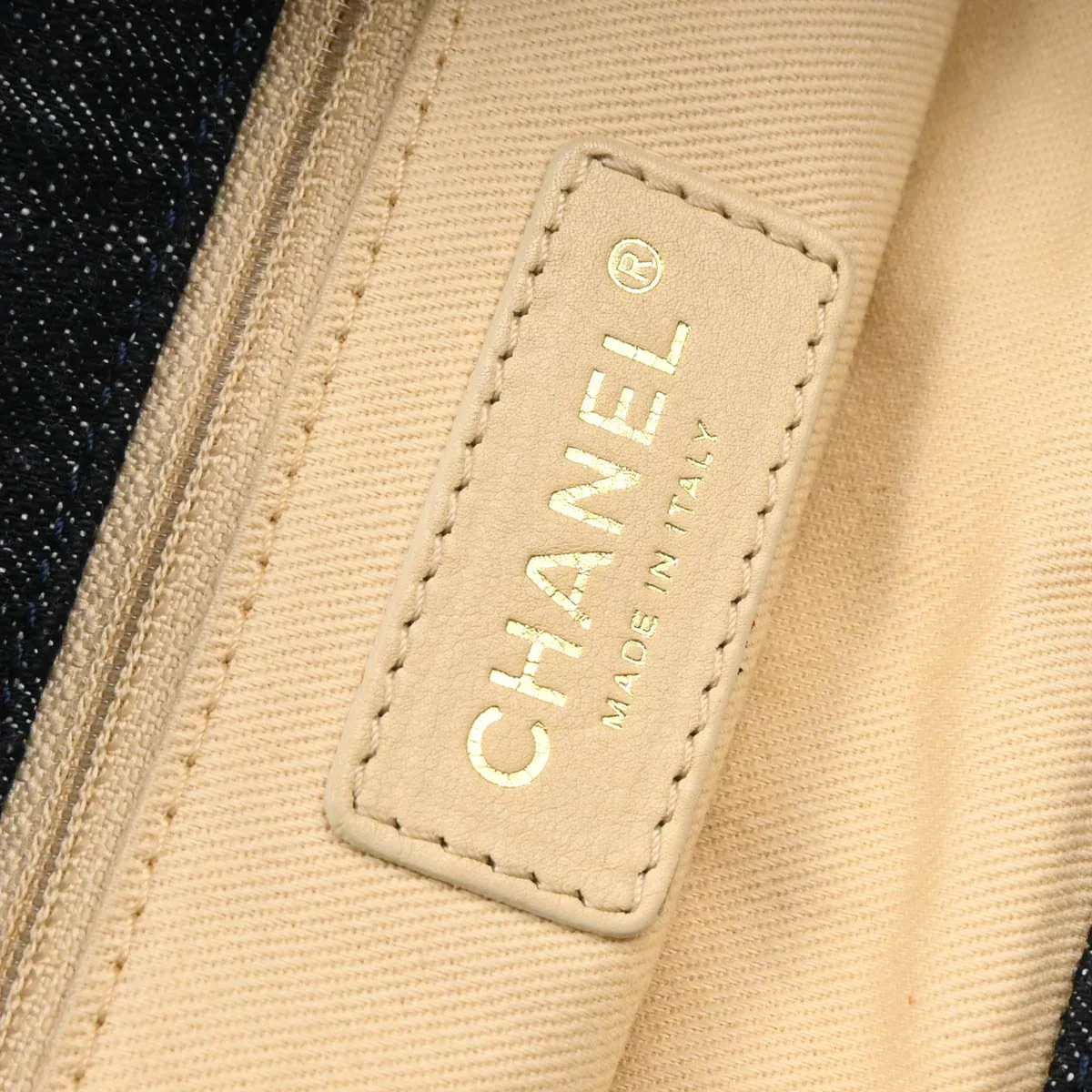 Chanel Navy Denim Night Flight Tote Bag - Image 9