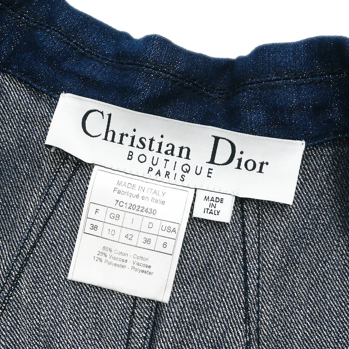Christian Dior 2007 Single Breasted Denim Jacket Indigo #42 - Image 9