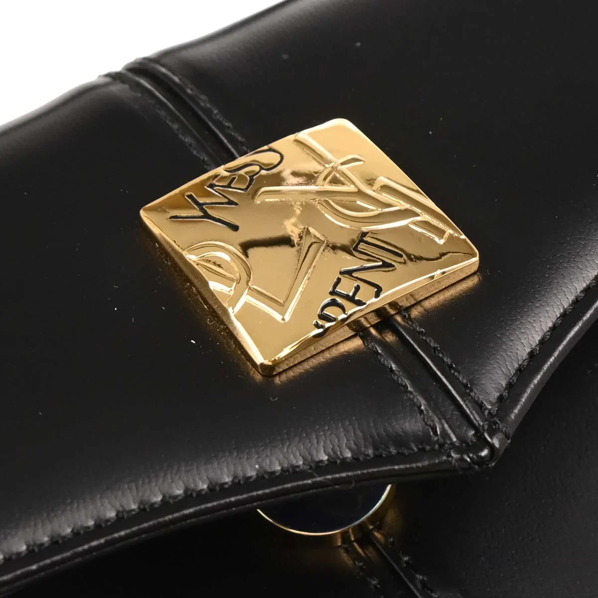 Yves Saint Laurent Black Leather 2way Shoulder Handbag - Image 6