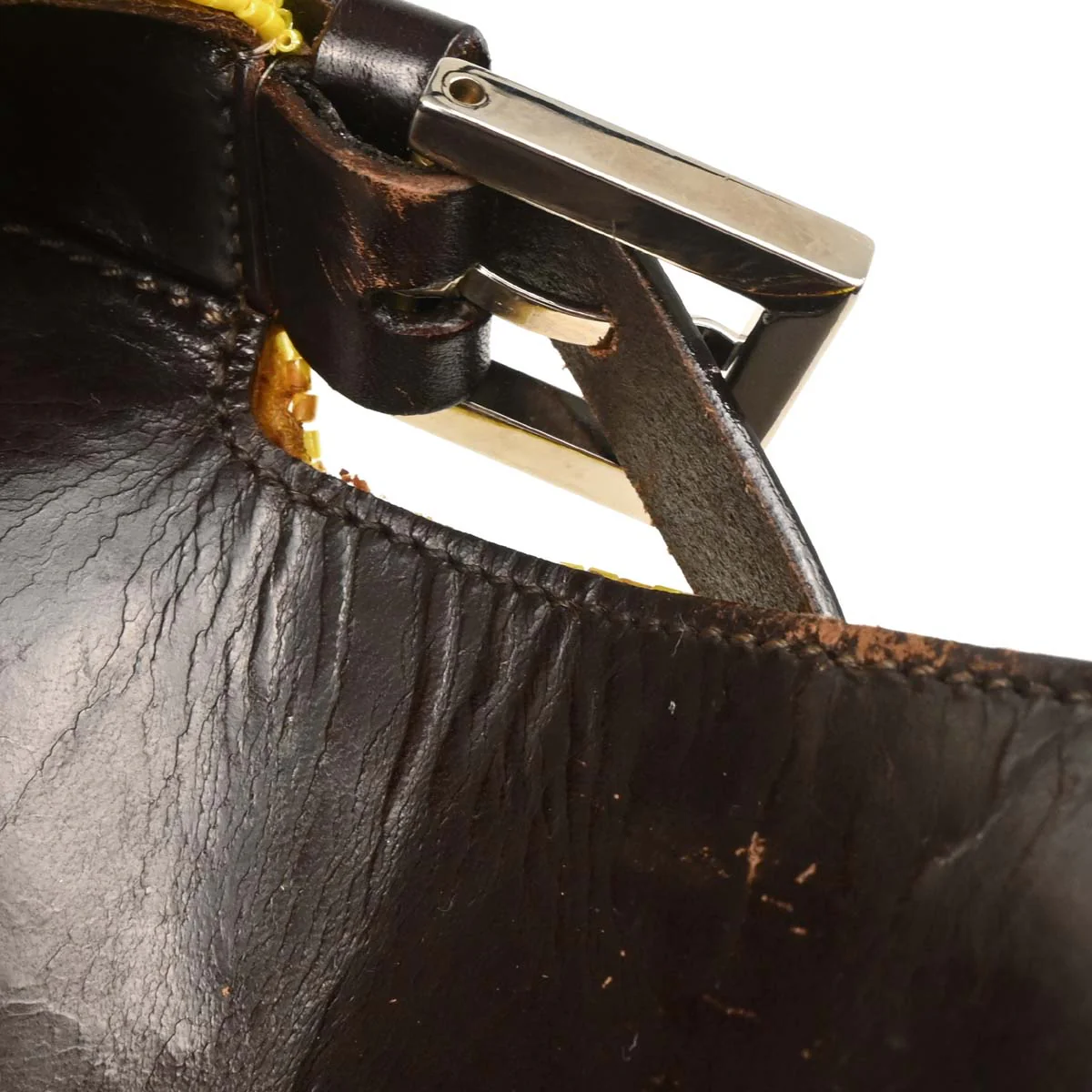 Fendi Yellow Beads Baguette Handbag - Image 9