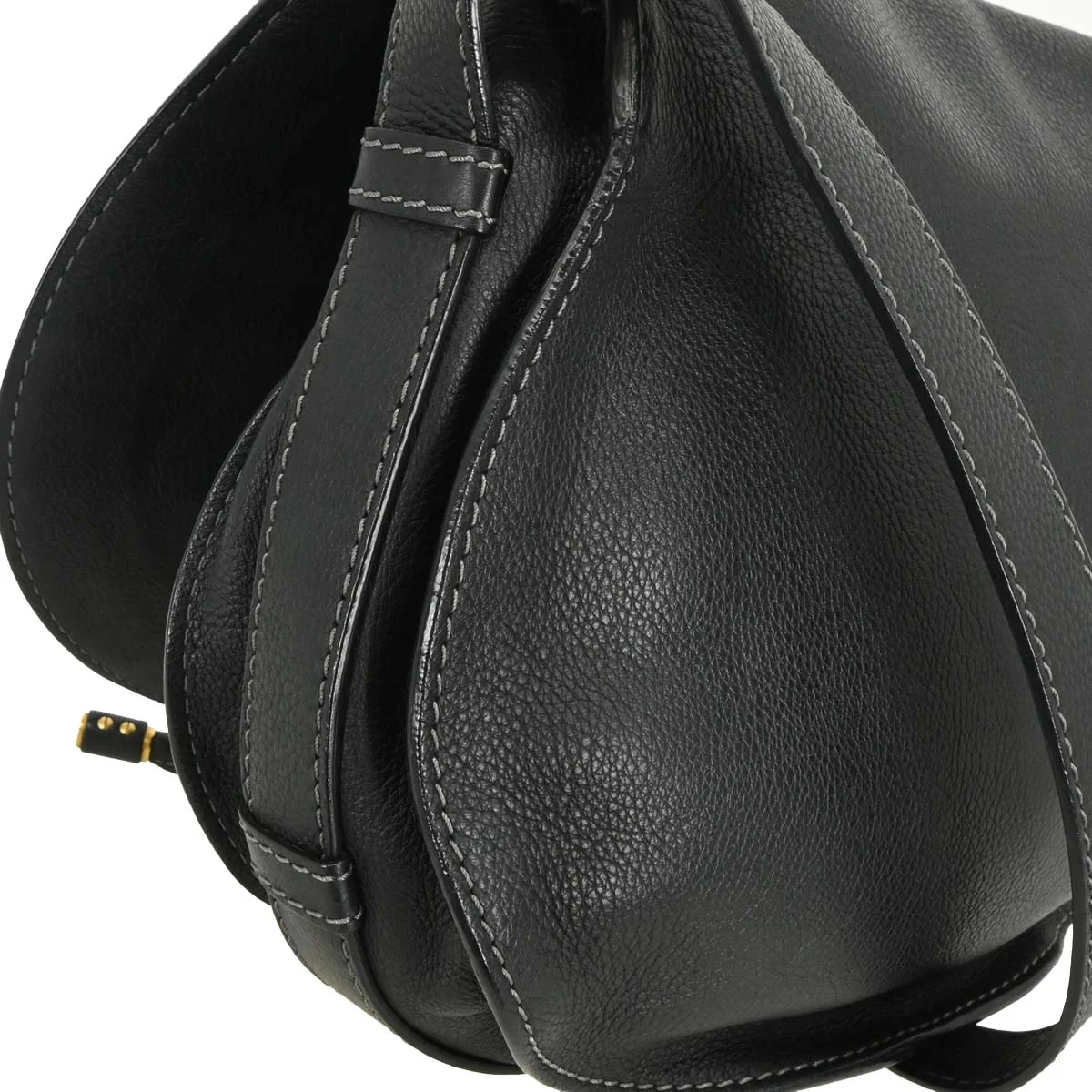 Chloe Black Leather Marcie Shoulder Bag - Image 3