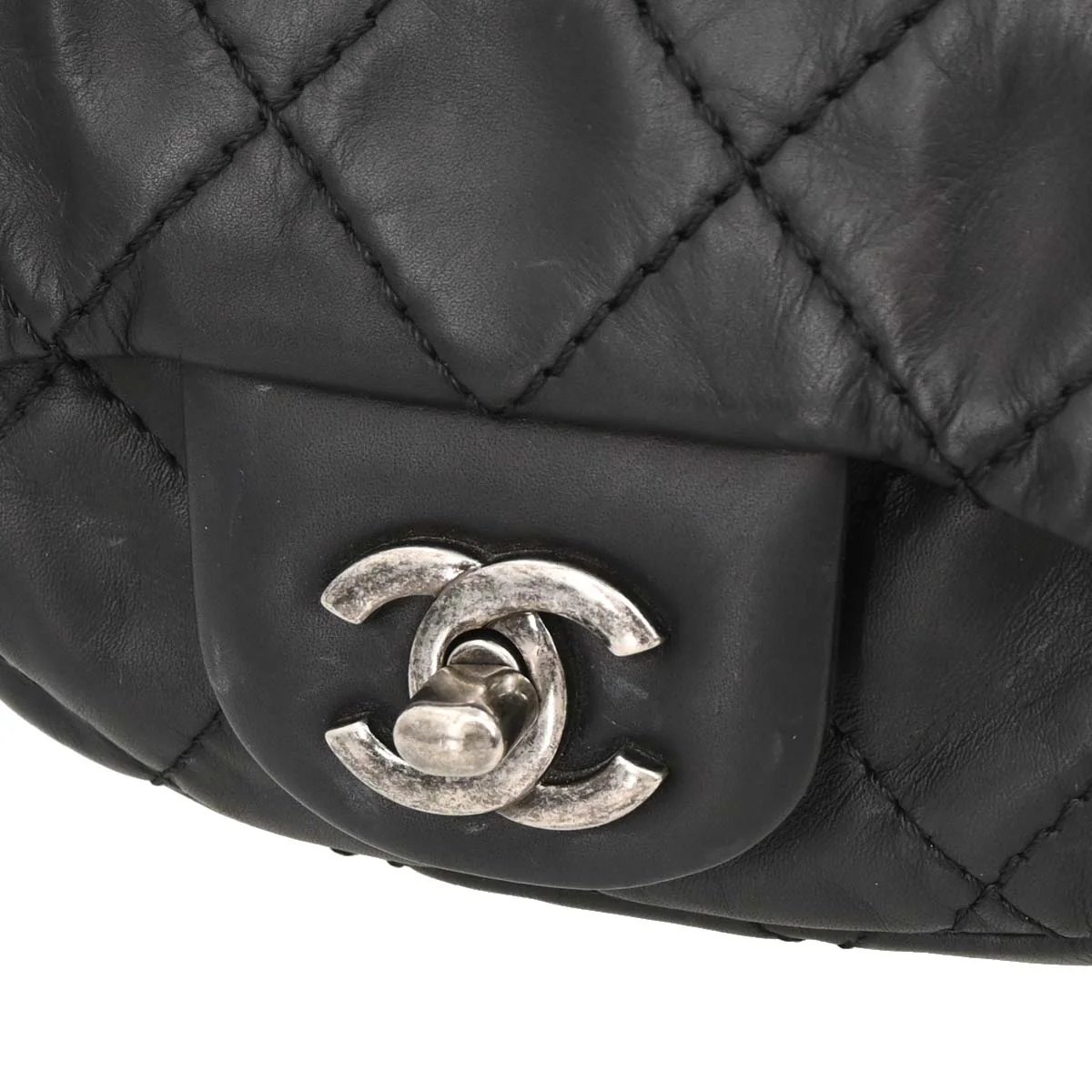 Chanel 2012-2013 Black Lambskin 2way Shoulder Backpack Shoulder Bag - Image 3