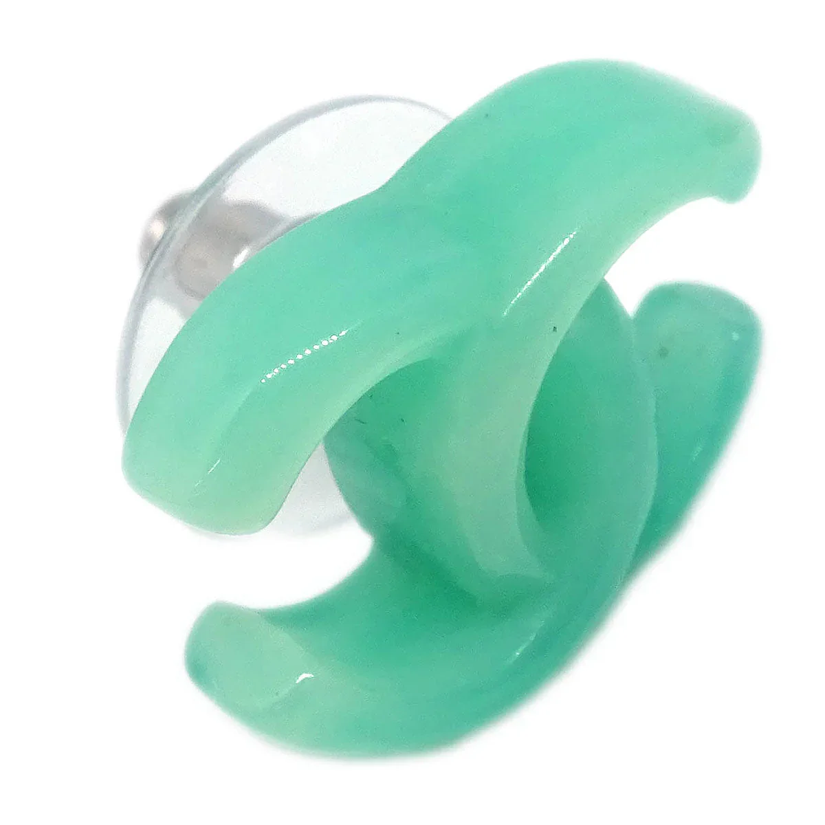 Chanel CC Green Piercing Earrings 04P - Image 2