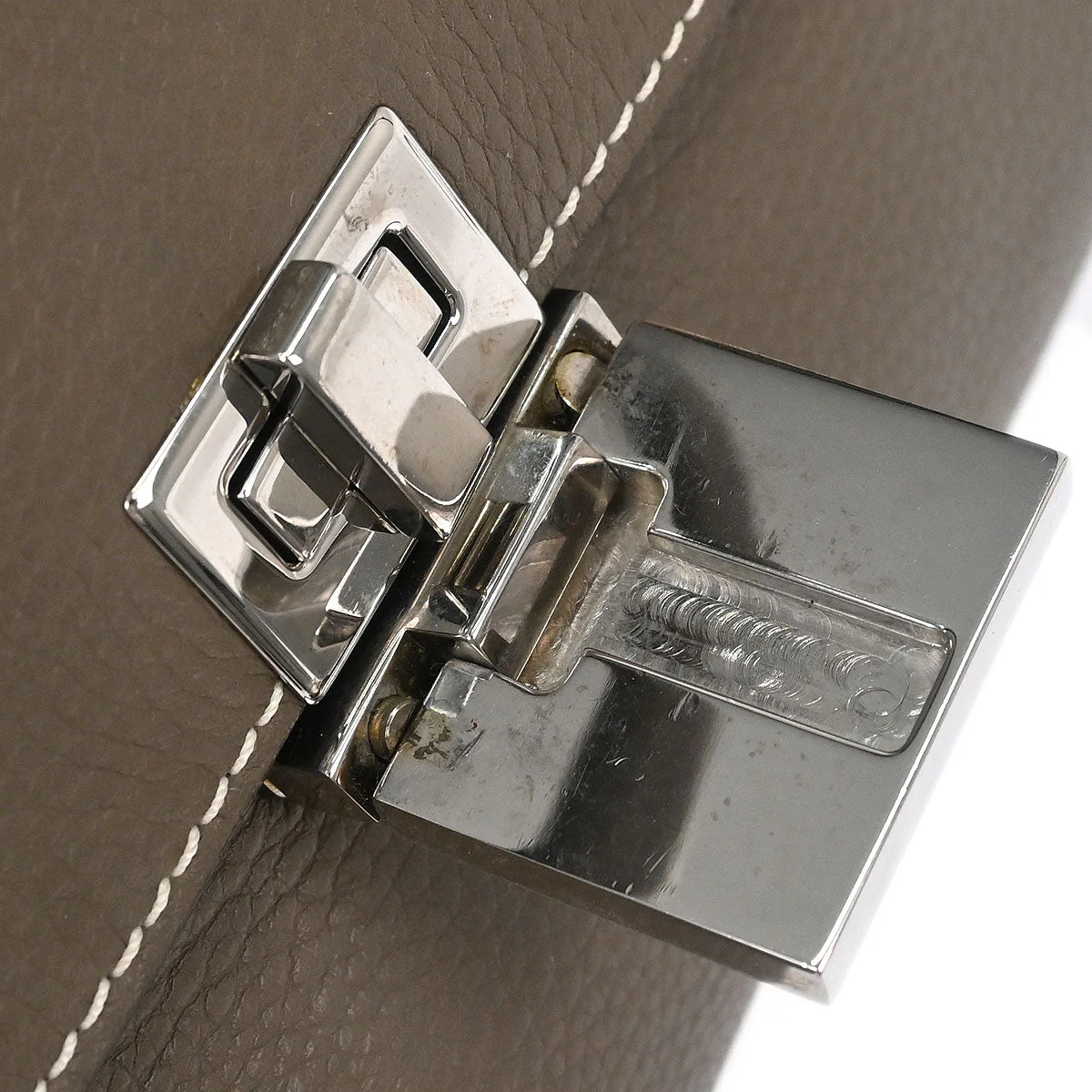 Celine Gray Leather Suede Trapeze 2way Shoulder Handbag - Image 6