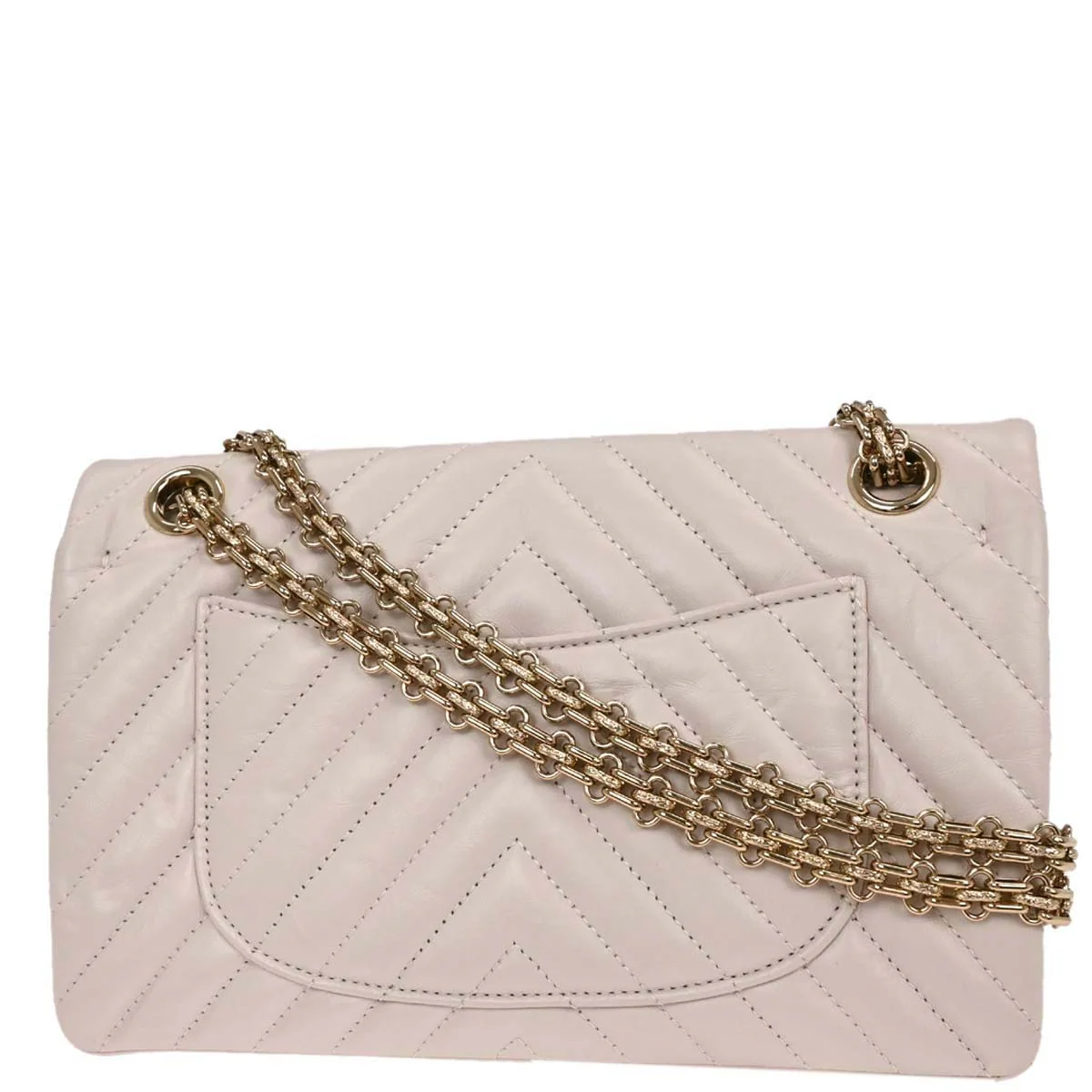 Chanel 2018-2019 Light Pink Lambskin Chevron Small Classic Double Flap Shoulder Bag - Image 2