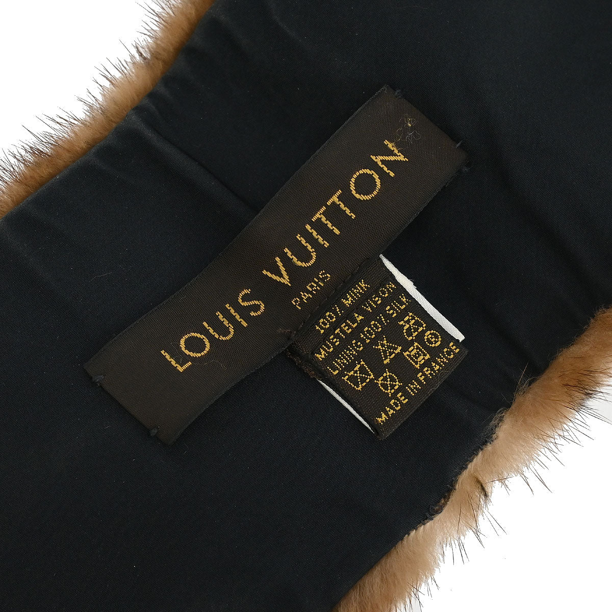 Louis Vuitton * Mink Shawl Stole M74259 Small Good - Image 3