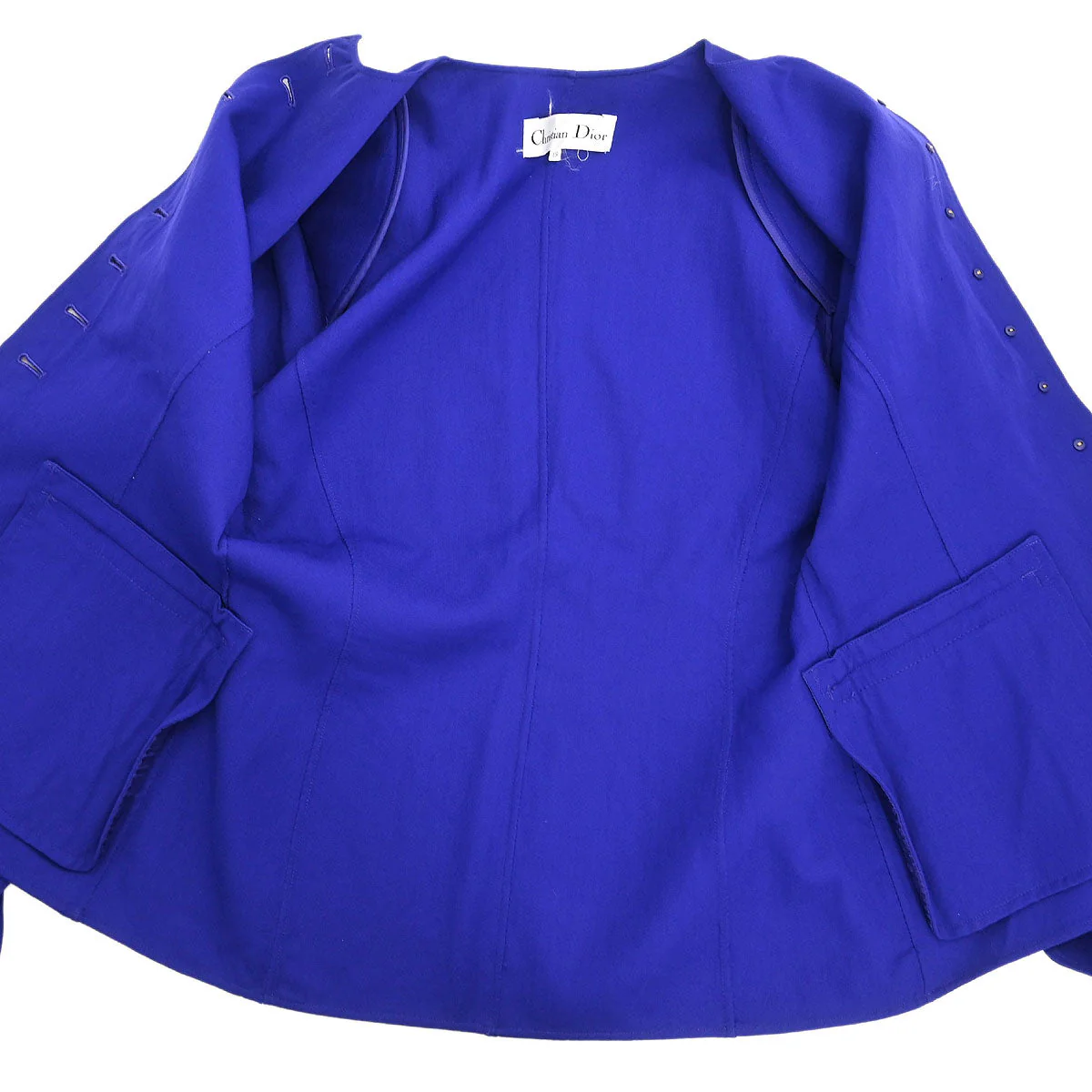 Christian Dior Setup Suit Jacket Skirt Purple #40–42 - Image 6