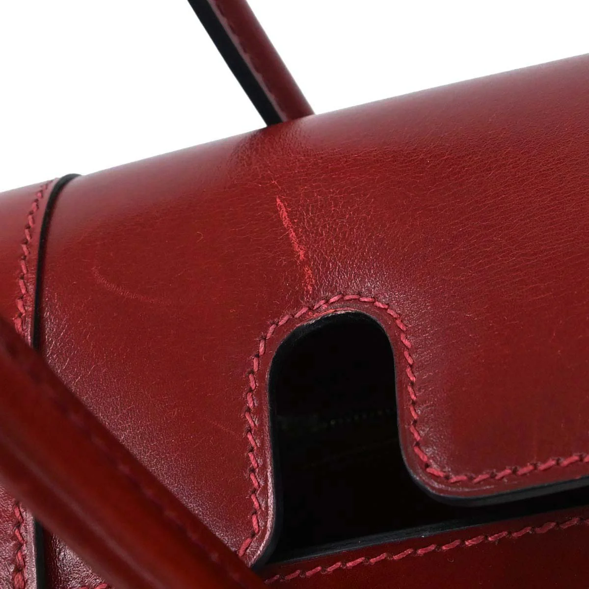 Hermes Rouge H Box Calf Drag 2 27 Handbag □F - Image 12