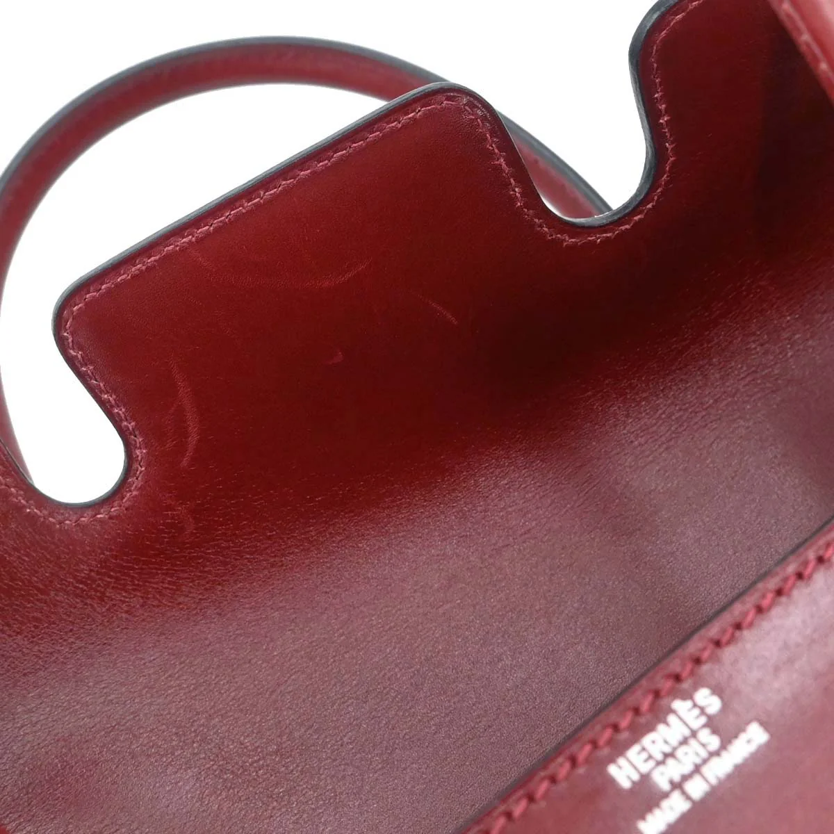 Hermes Rouge H Box Calf Drag 2 27 Handbag □F - Image 13