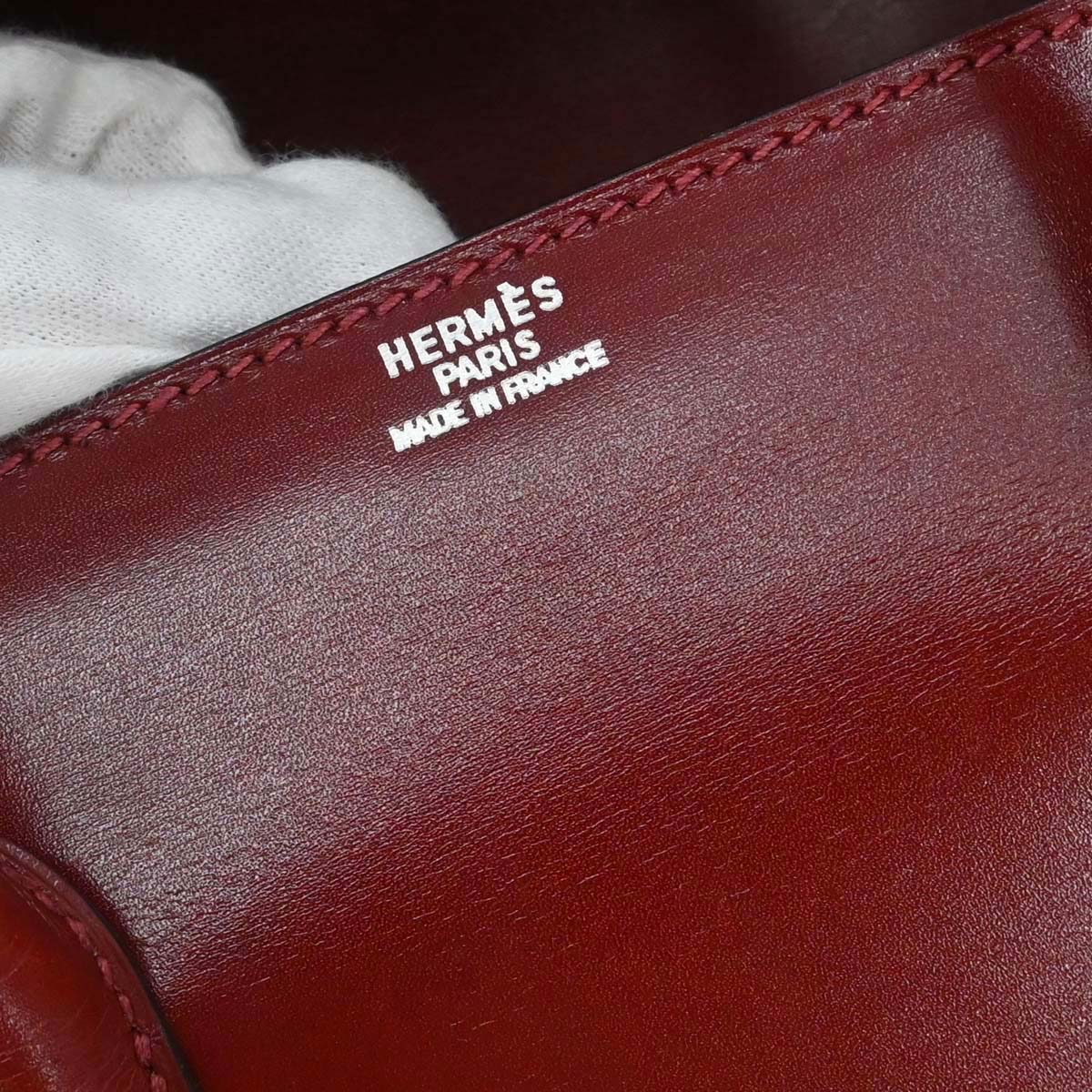 Hermes Rouge H Box Calf Drag 2 27 Handbag □F - Image 17