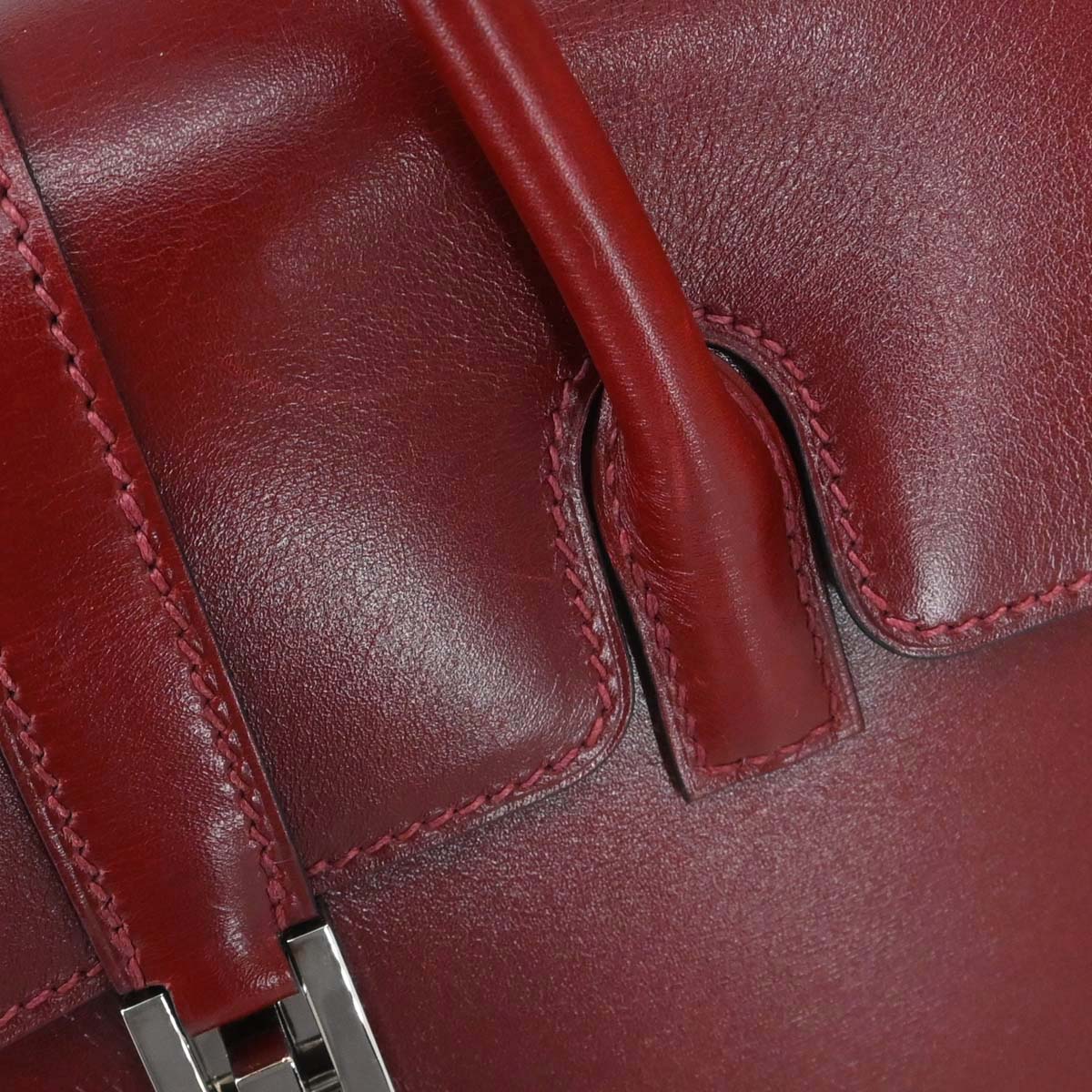Hermes Rouge H Box Calf Drag 2 27 Handbag □F - Image 4