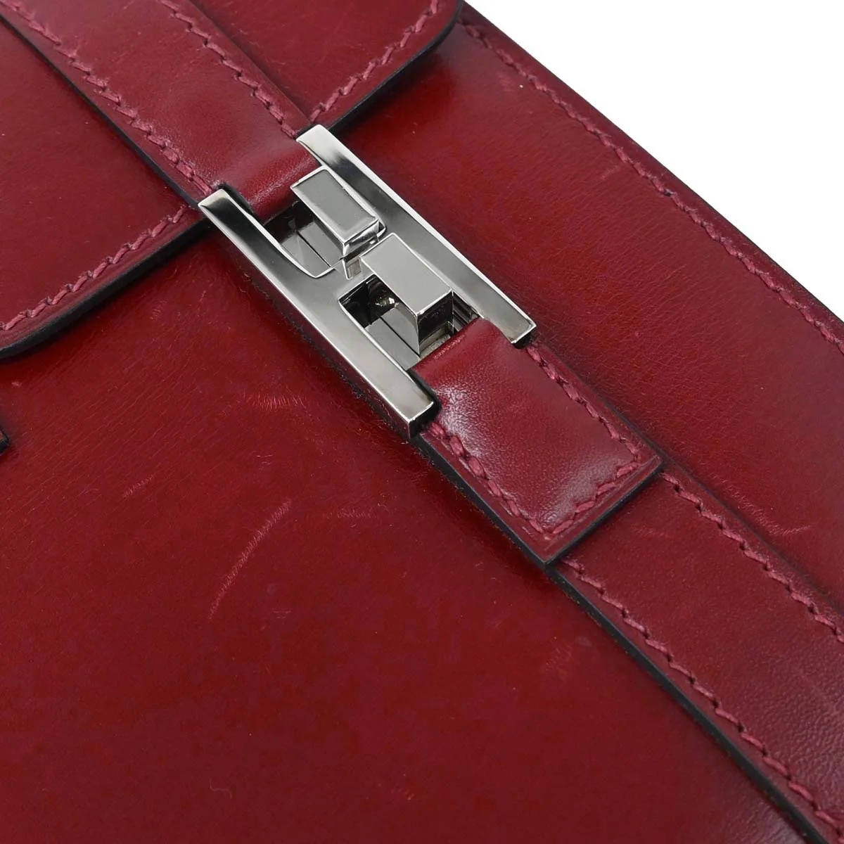 Hermes Rouge H Box Calf Drag 2 27 Handbag □F - Image 6