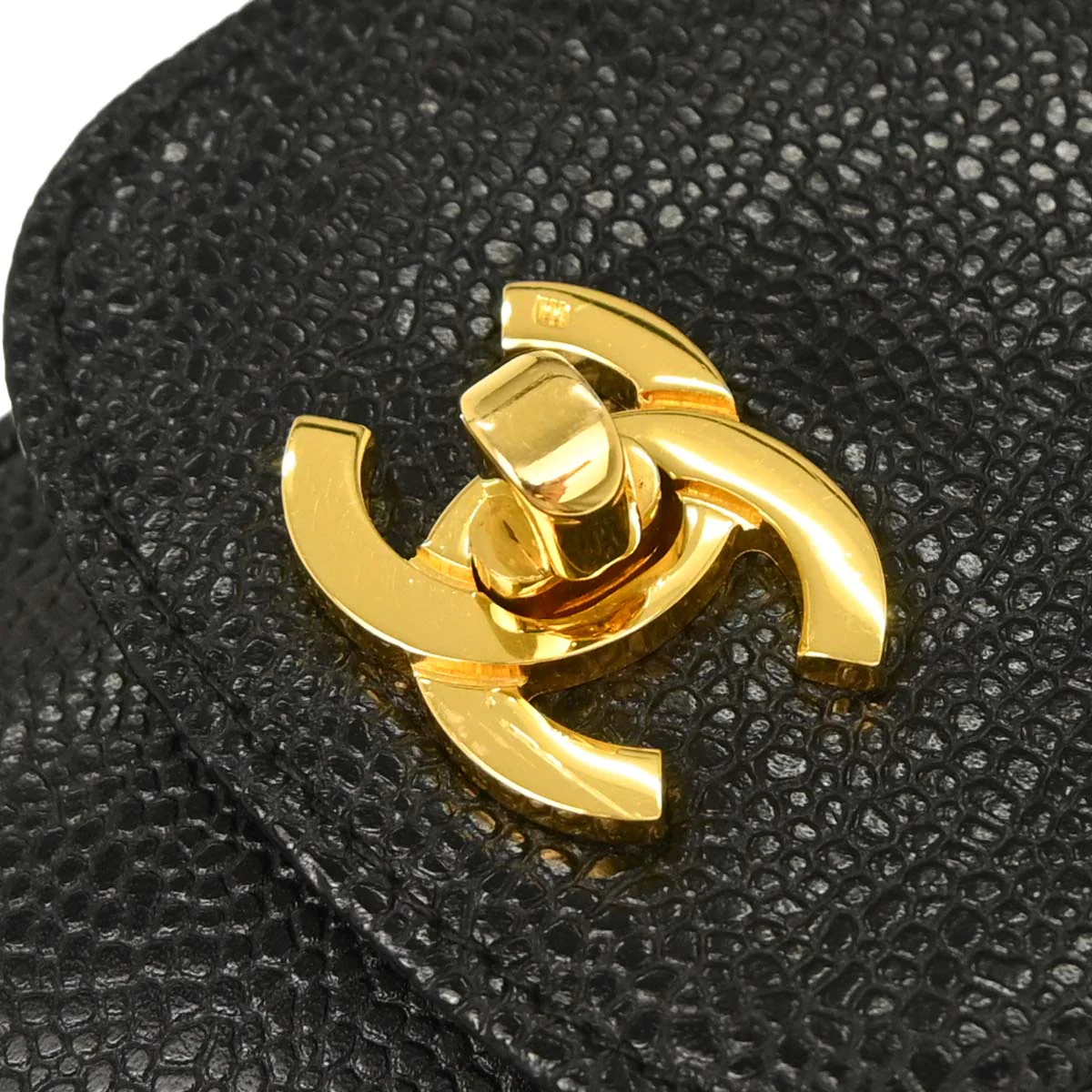Chanel 1994-1996 Black Caviar Skin Chain Shoulder Bag Pochette Phone Case - Image 8
