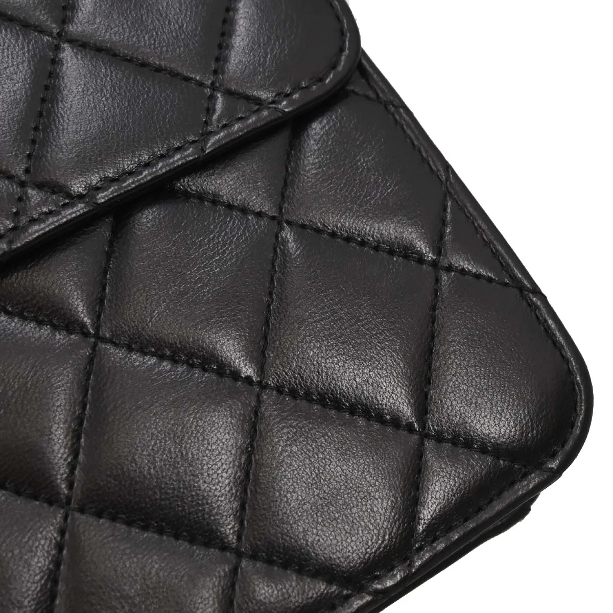 Chanel Black Lambskin Pushlock Small Half Flap Shoulder Bag - Image 11