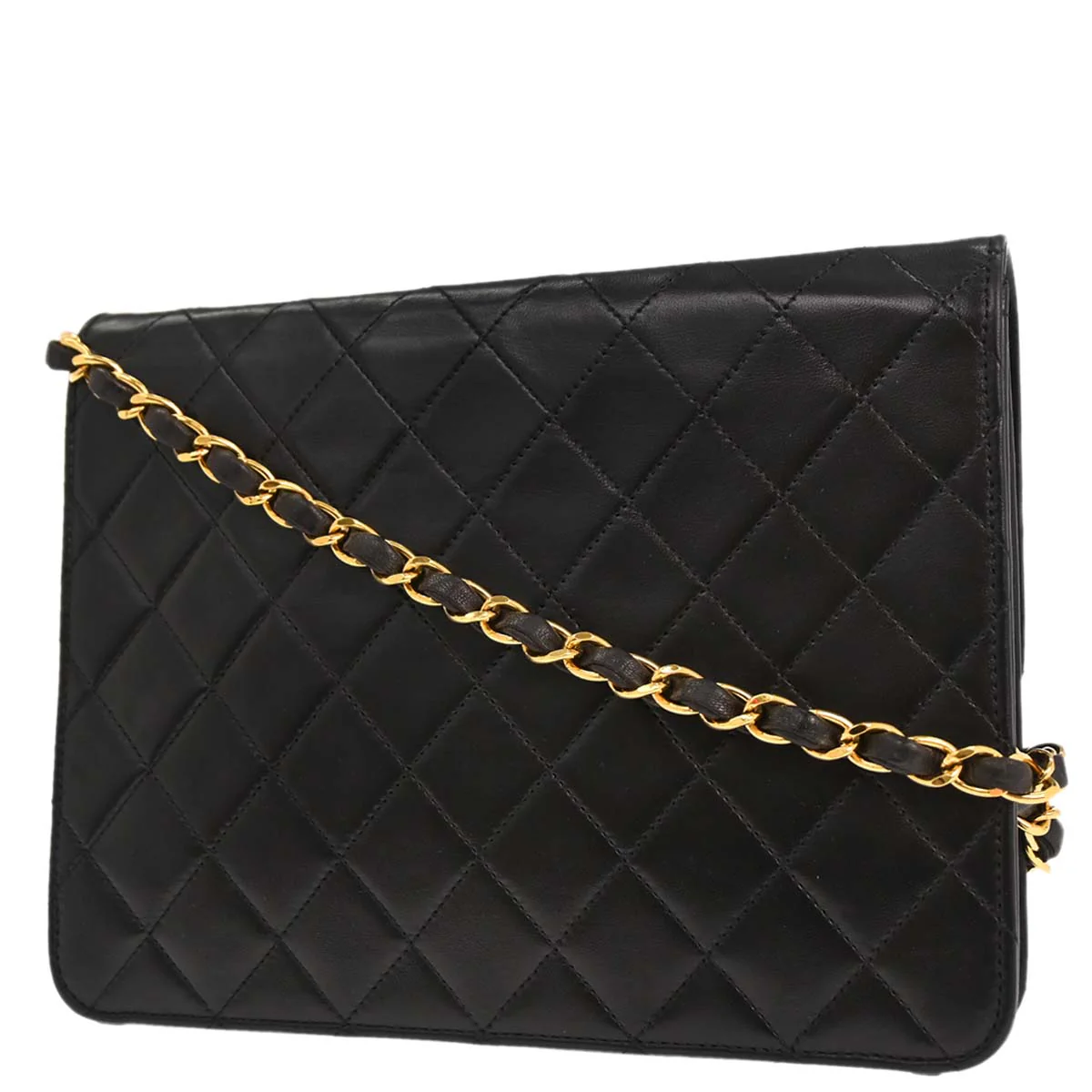 Chanel Black Lambskin Pushlock Small Half Flap Shoulder Bag - Image 2