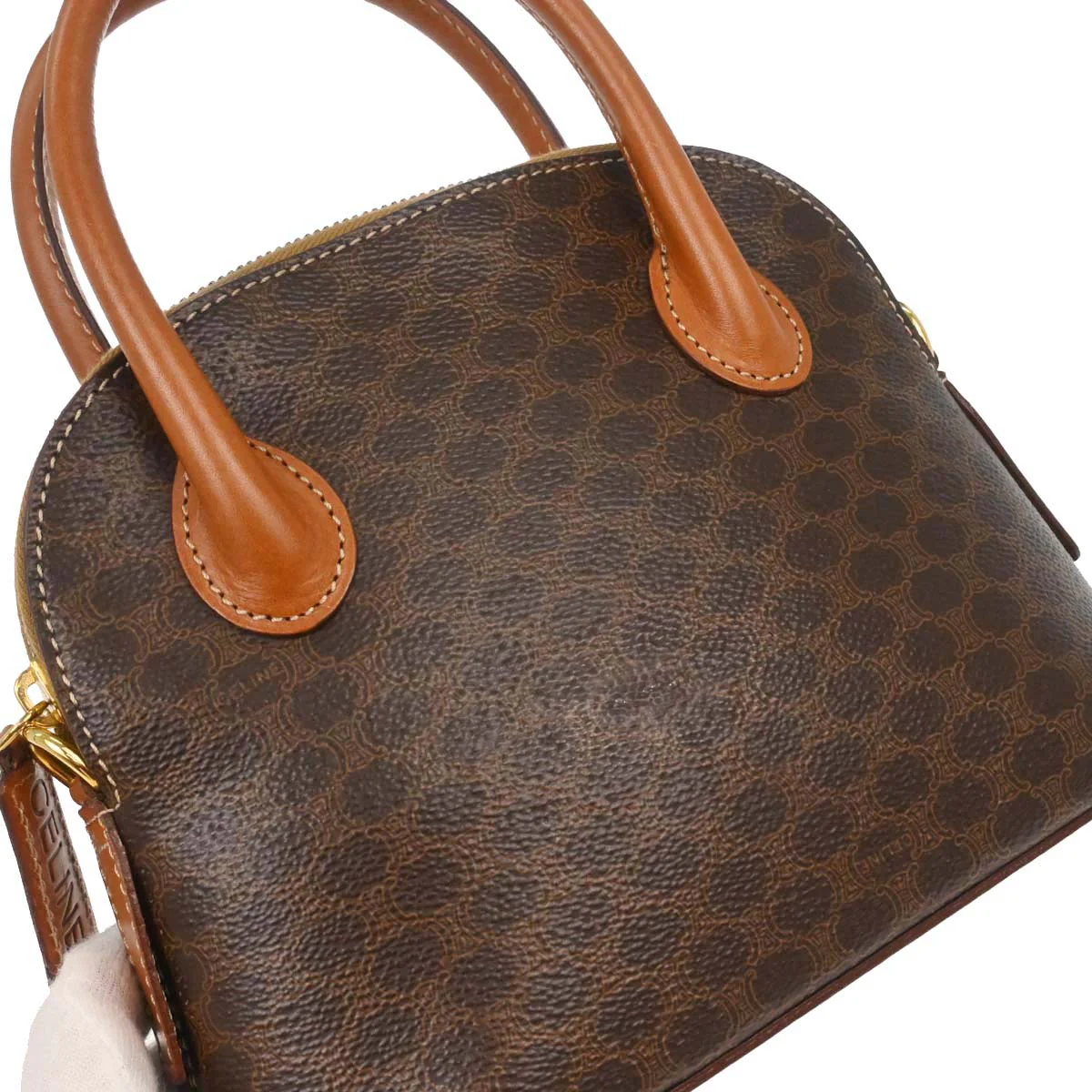 Celine Brown PVC Macadam 2way Shoulder Handbag - Image 13