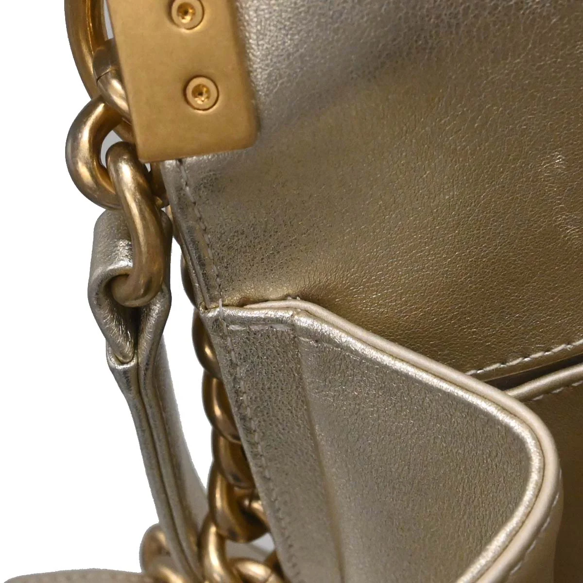 Boy Chanel 2017 * Gold Python Medium Shoulder Bag - Image 15