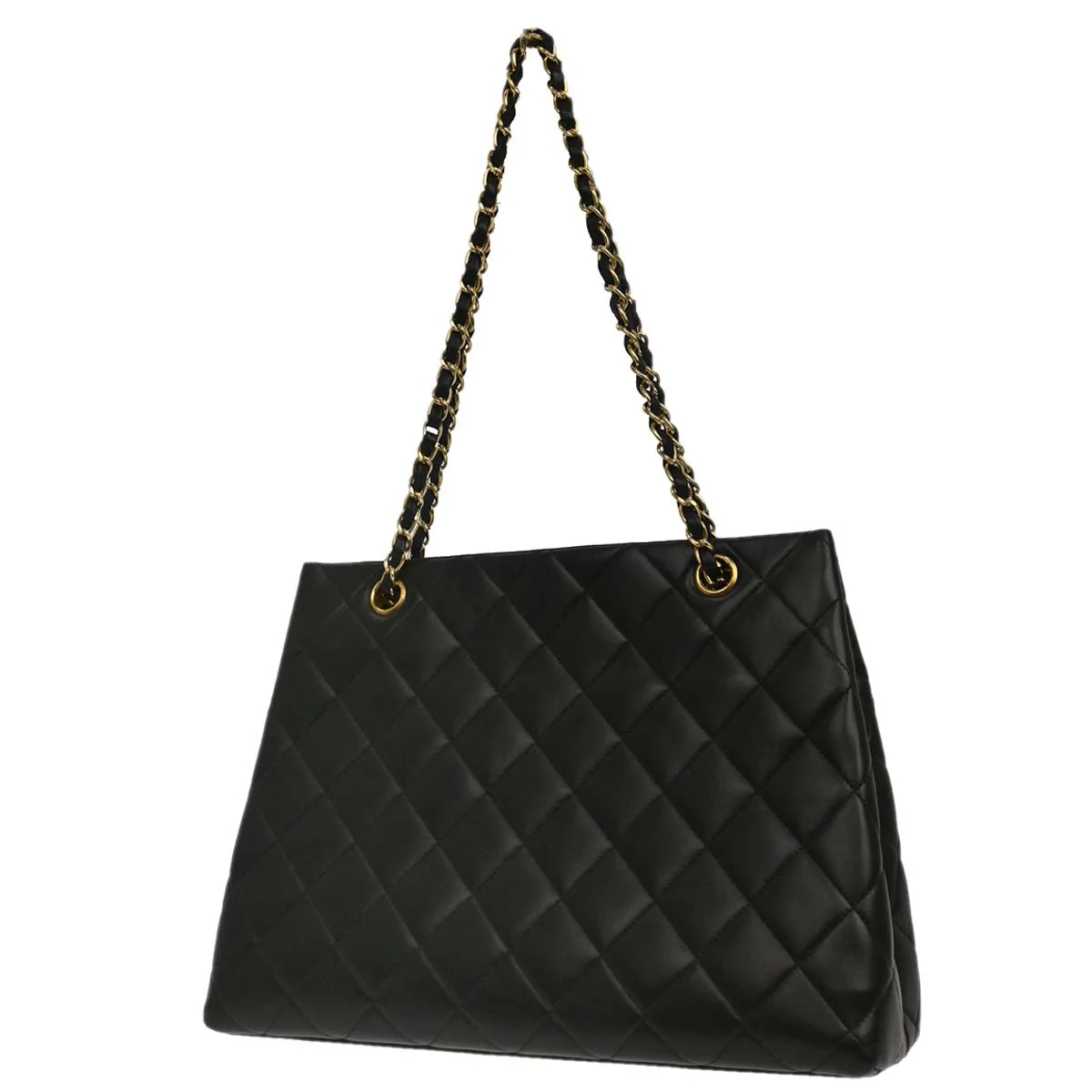 Chanel Black Lambskin Tote Shoulder Bag - Image 2