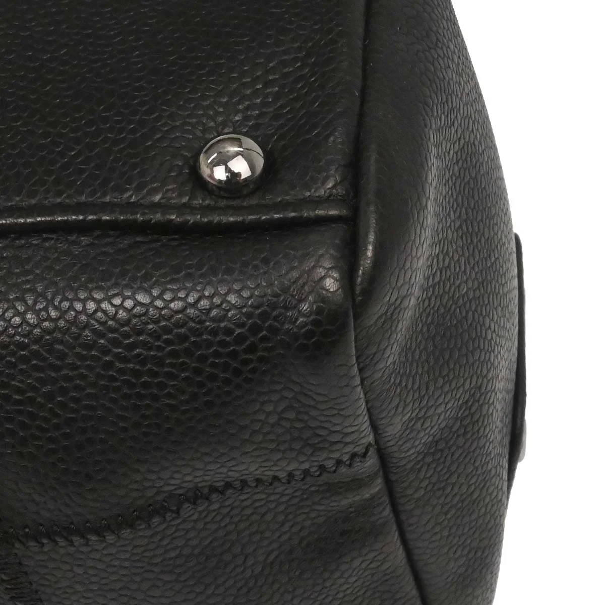 Chanel 2005-2006 Black Caviar Skin Choco Bar Handbag - Image 11