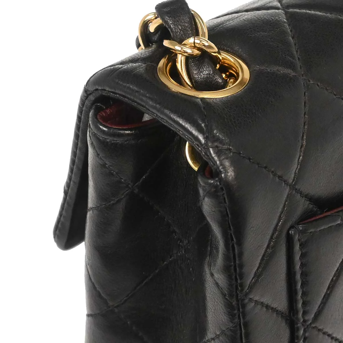 Chanel 2002-2003 Black Lambskin Mini Classic Square Flap Shoulder Bag 17 - Image 9