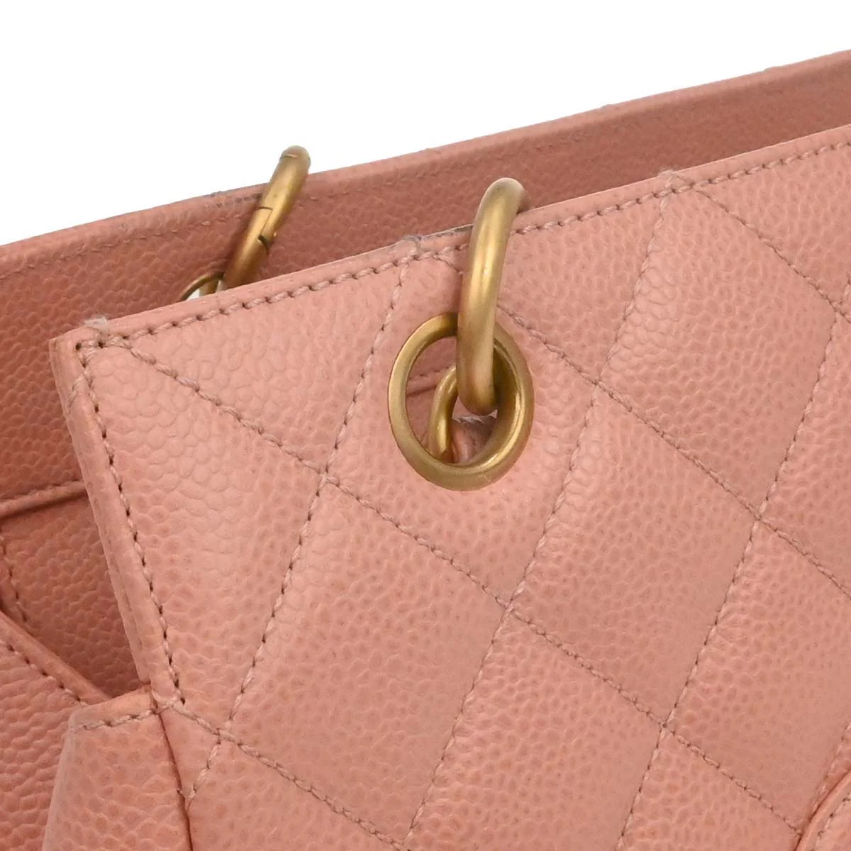 Chanel 2000-2002 Pink Caviar Skin Tote Chain Handbag - Image 4