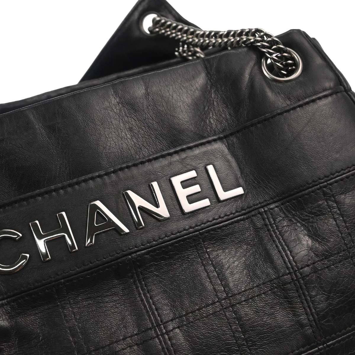 Chanel 2006-2008 Black Lambskin Lax Accordion Shoulder Bag - Image 12