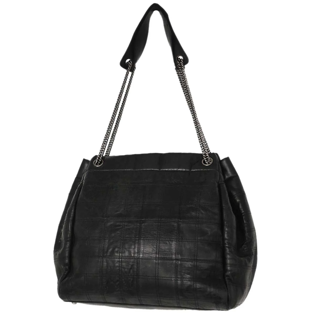 Chanel 2006-2008 Black Lambskin Lax Accordion Shoulder Bag - Image 2