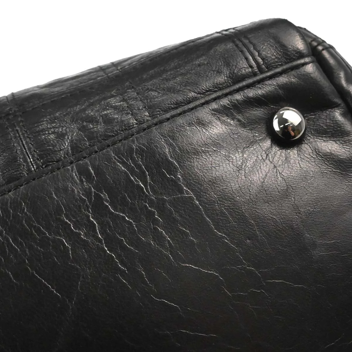 Chanel 2006-2008 Black Lambskin Lax Accordion Shoulder Bag - Image 5