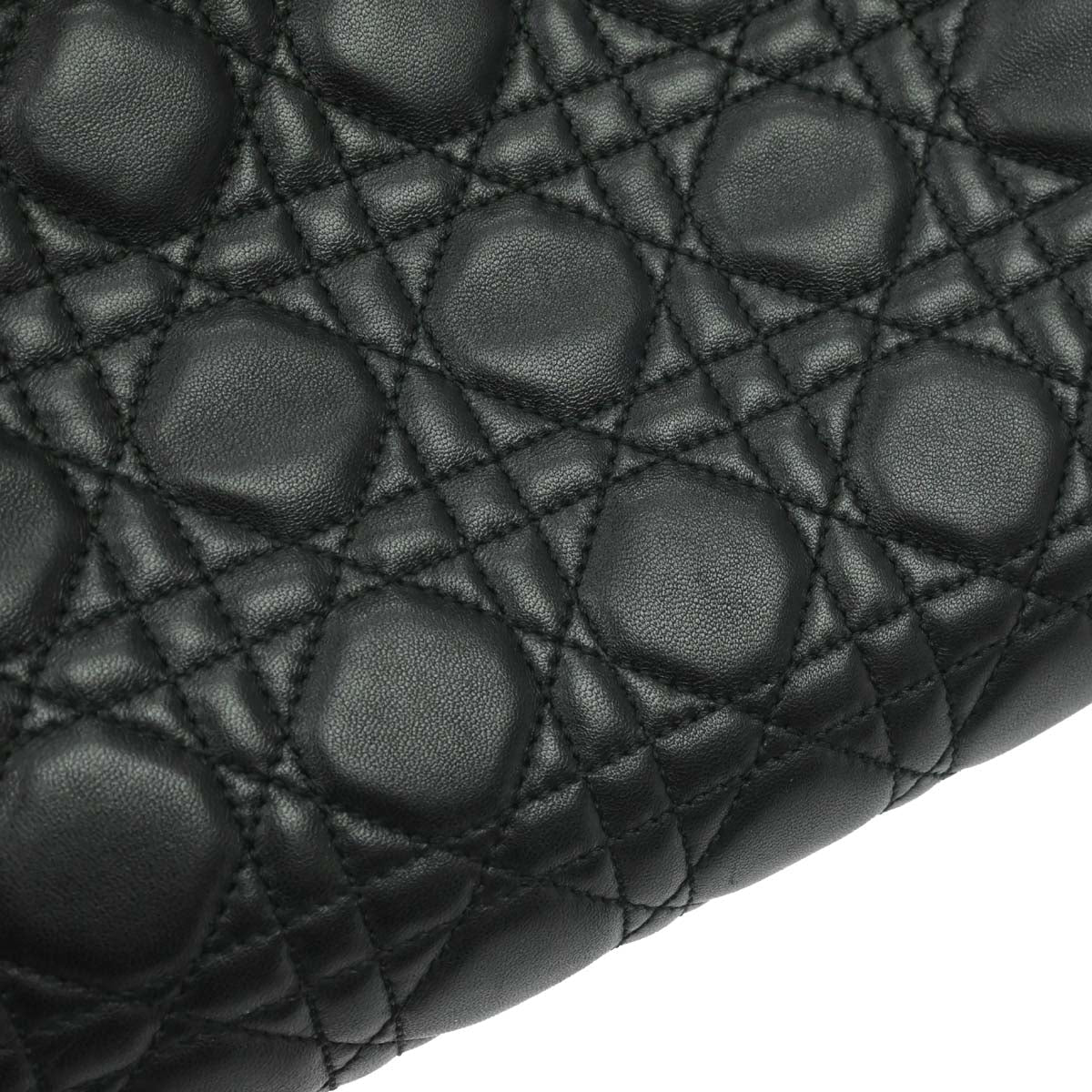Christian Dior Black Lambskin Cannage Tote Handbag - Image 15