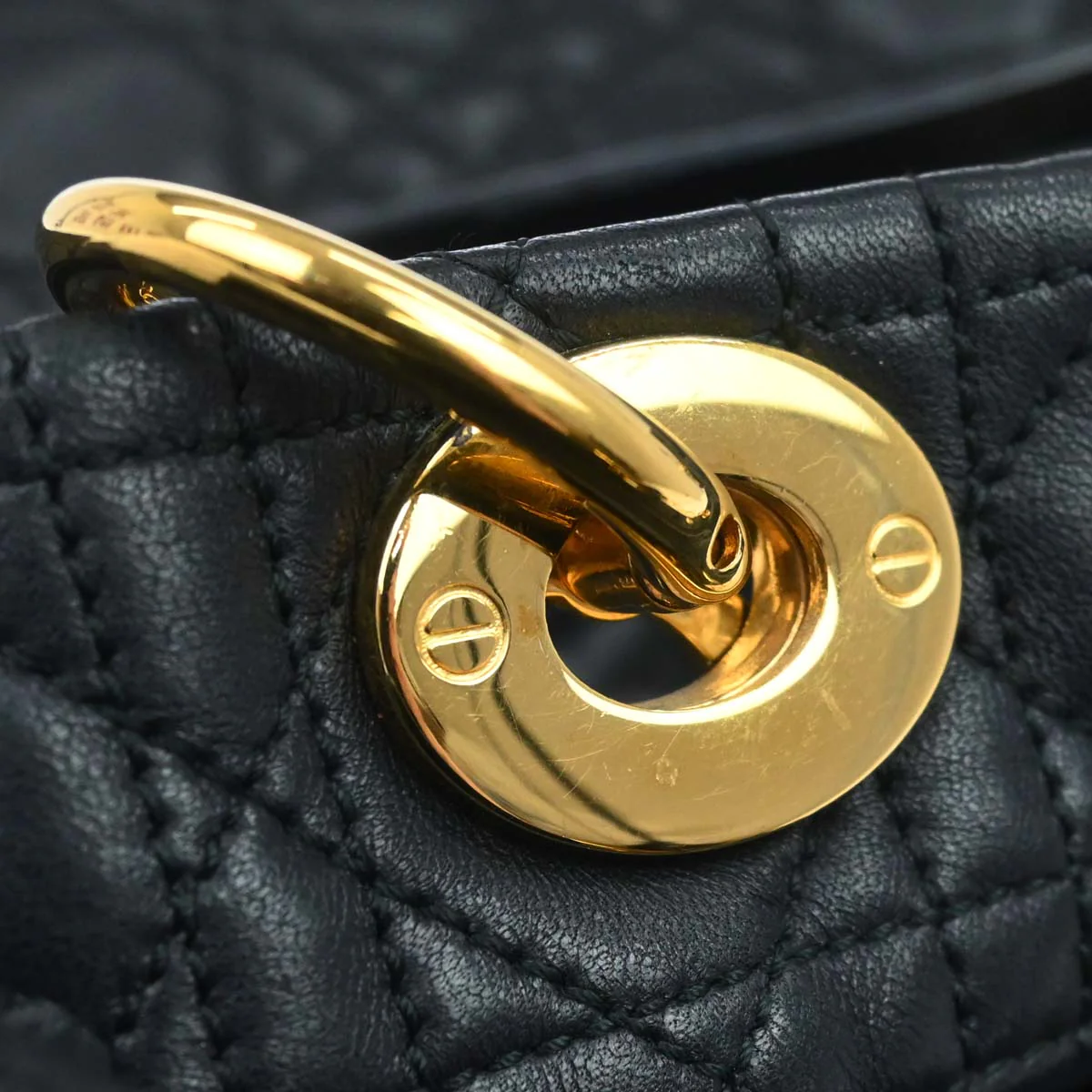 Christian Dior Black Lambskin Cannage Tote Handbag - Image 17