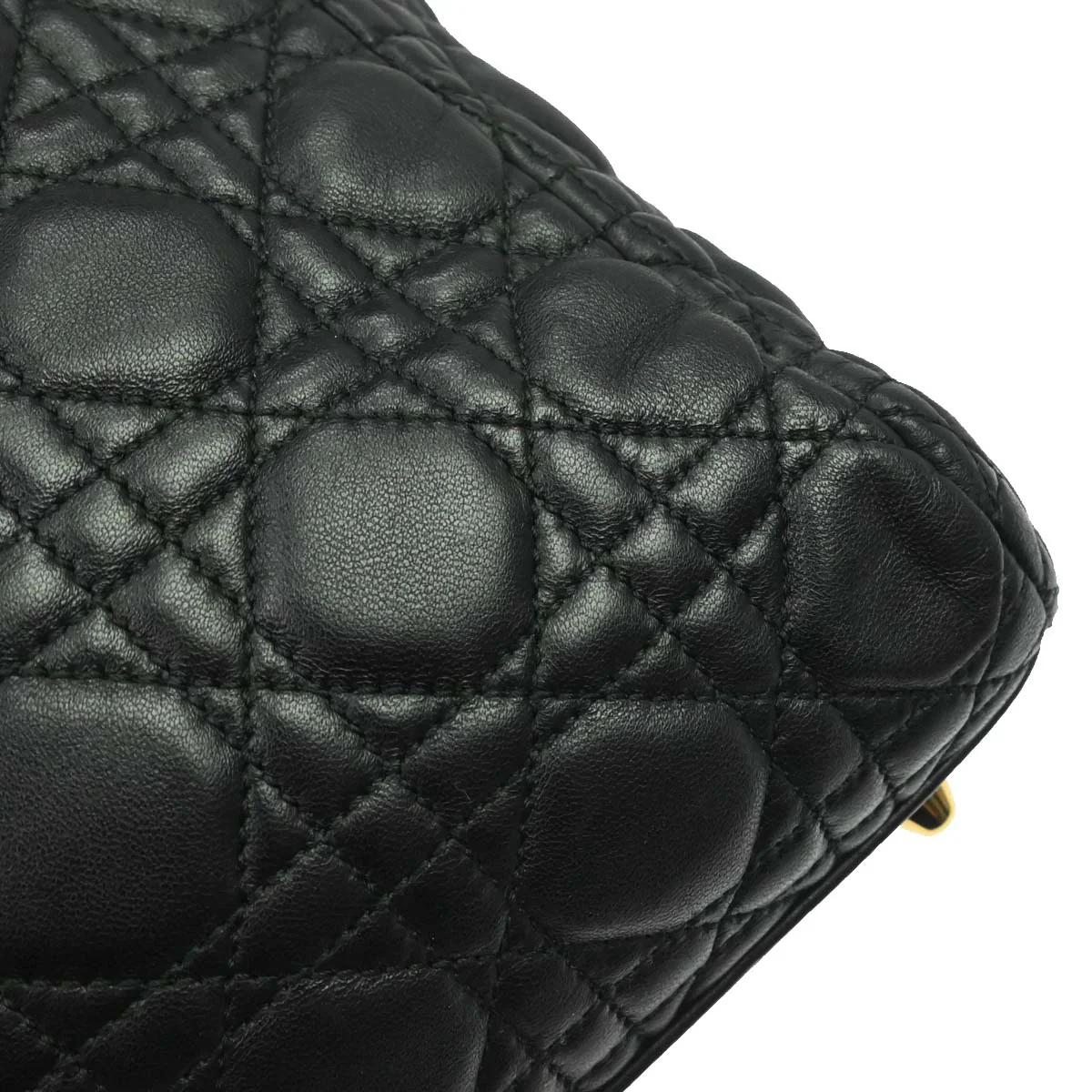 Christian Dior Black Lambskin Cannage Tote Handbag - Image 7