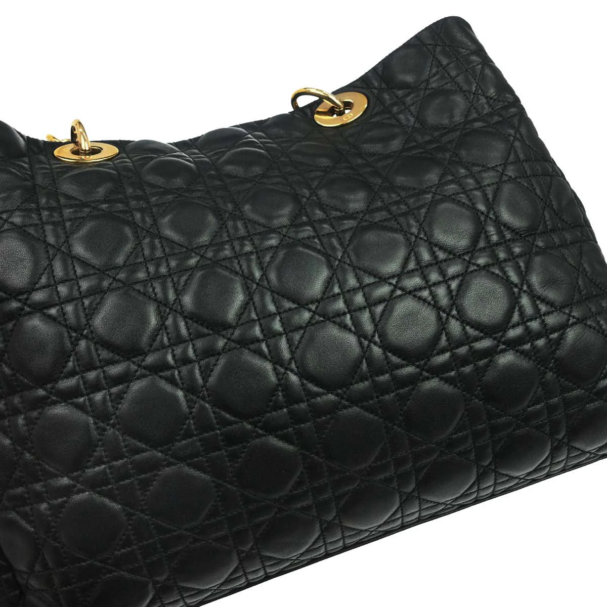 Christian Dior Black Lambskin Cannage Tote Handbag - Image 9