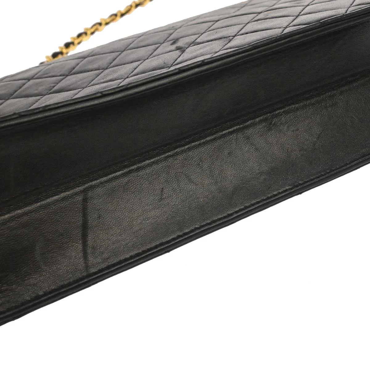 Chanel 1996-1997 Black Lambskin Pushlock Medium Half Flap Shoulder Bag - Image 3