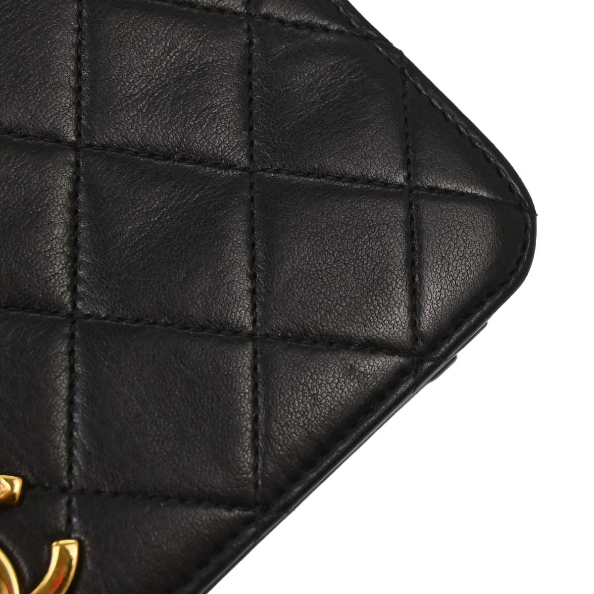 Chanel Black Lambskin Pushlock Mini Full Flap Shoulder Bag - Image 11