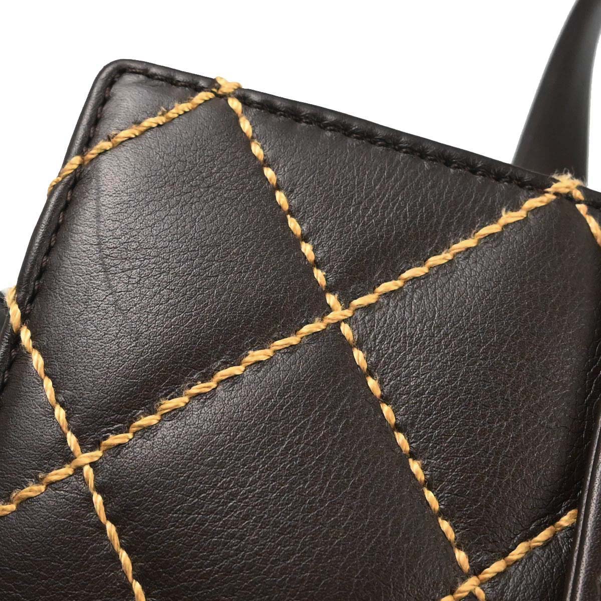 Chanel 2005-2006 Brown Calfskin Wild Stitch Handbag - Image 9