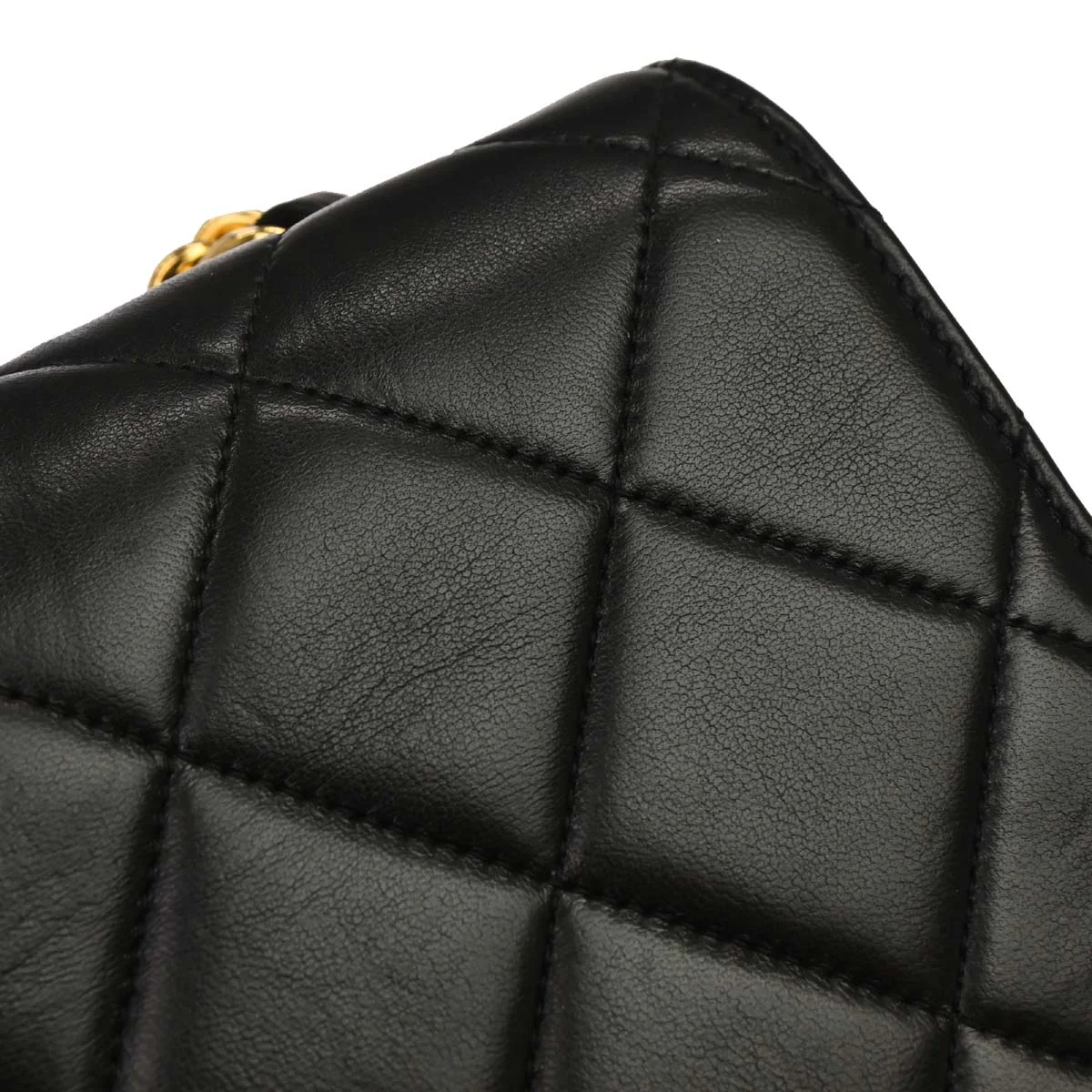 Chanel Black Lambskin Straight Flap Shoulder Bag - Image 10