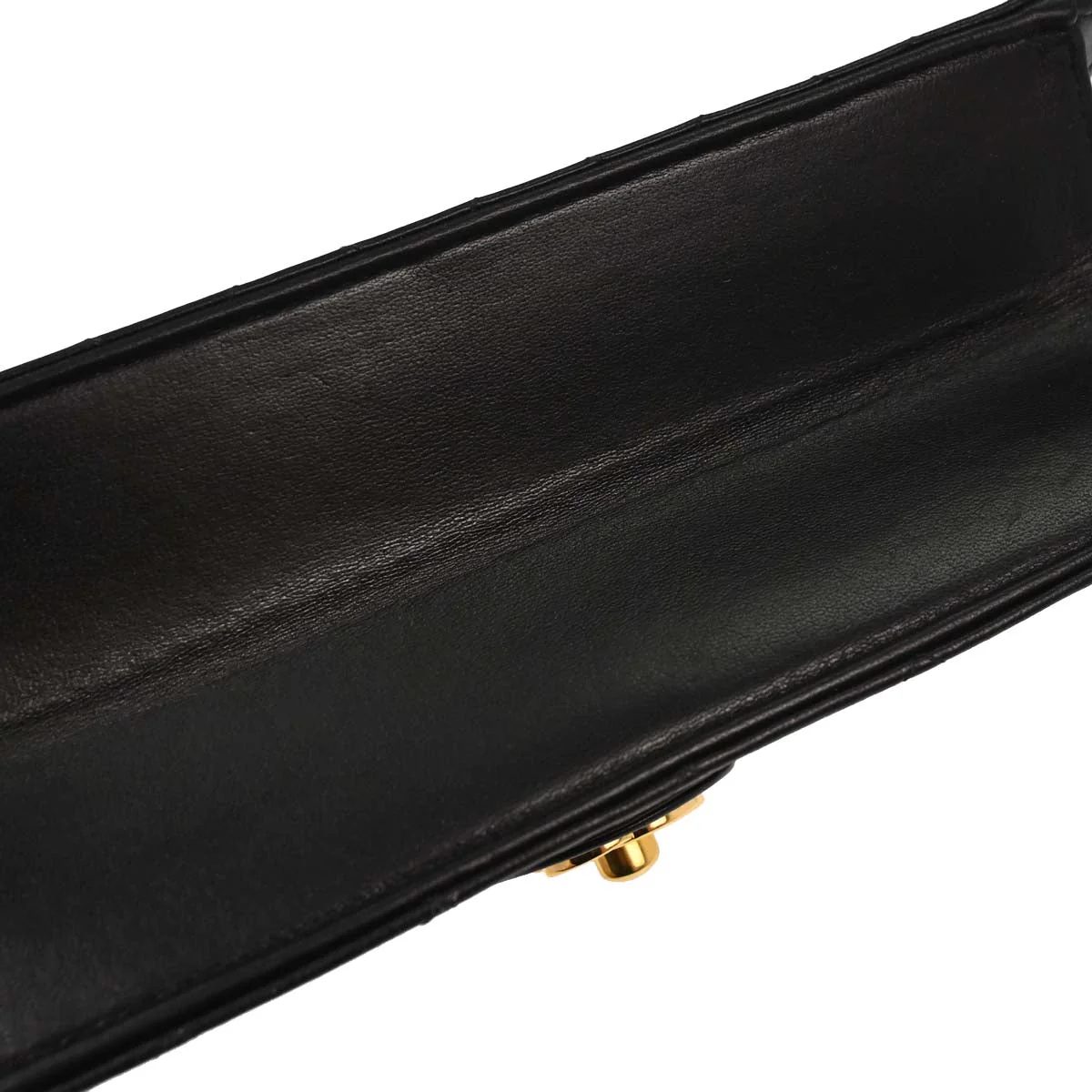 Chanel Black Lambskin Turnlock Small Half Flap Shoulder Bag - Image 3