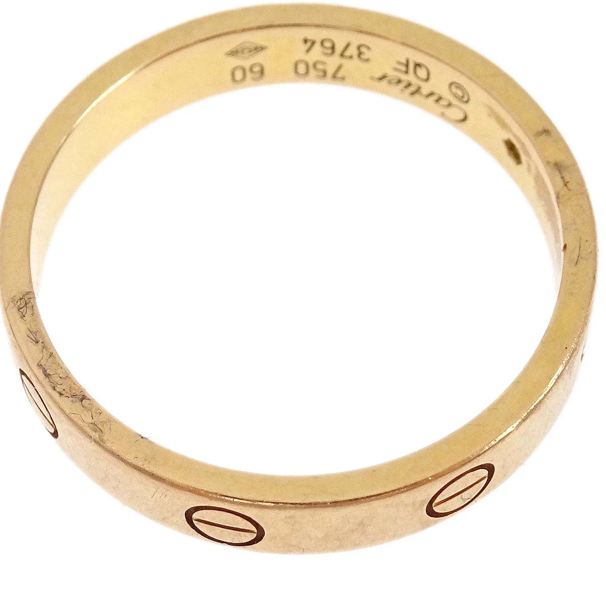 Cartier Mini Love Ring 750 QF3764 Diamond #60 #59 Jewelry - Image 3