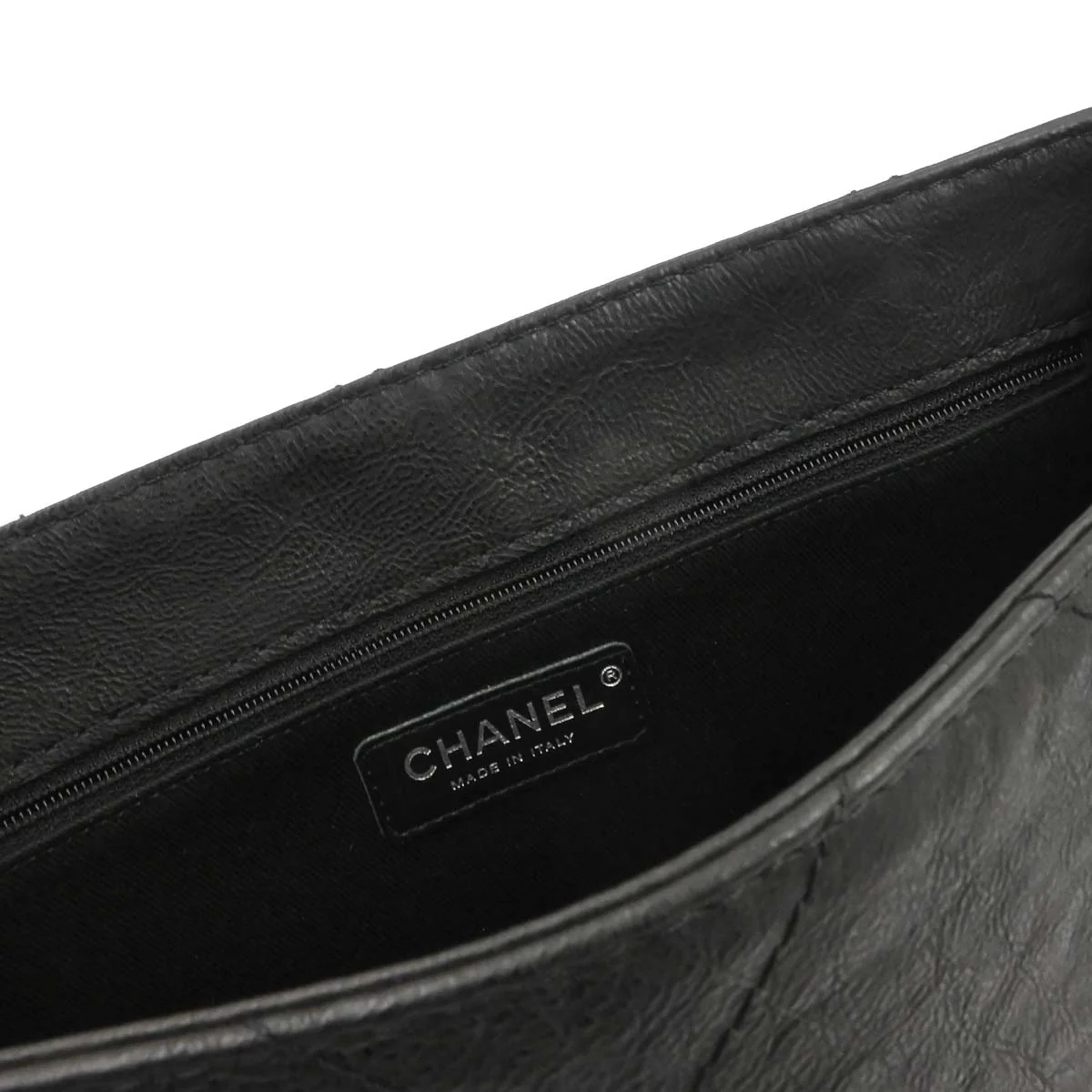 Chanel 2011 Black Calfskin Hamptons CC Accordion Flap Shoulder Bag - Image 12
