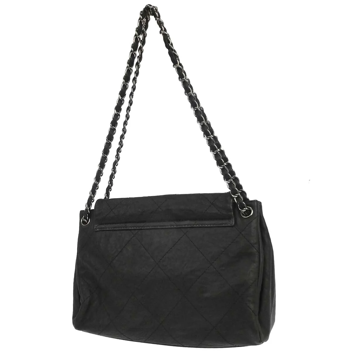 Chanel 2011 Black Calfskin Hamptons CC Accordion Flap Shoulder Bag - Image 2