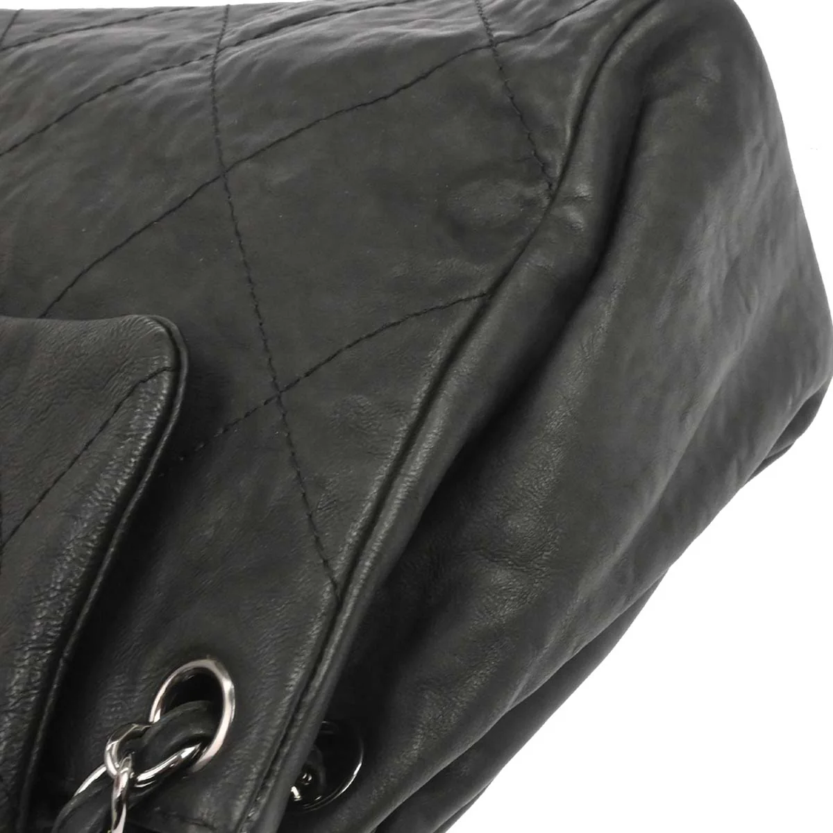 Chanel 2011 Black Calfskin Hamptons CC Accordion Flap Shoulder Bag - Image 7