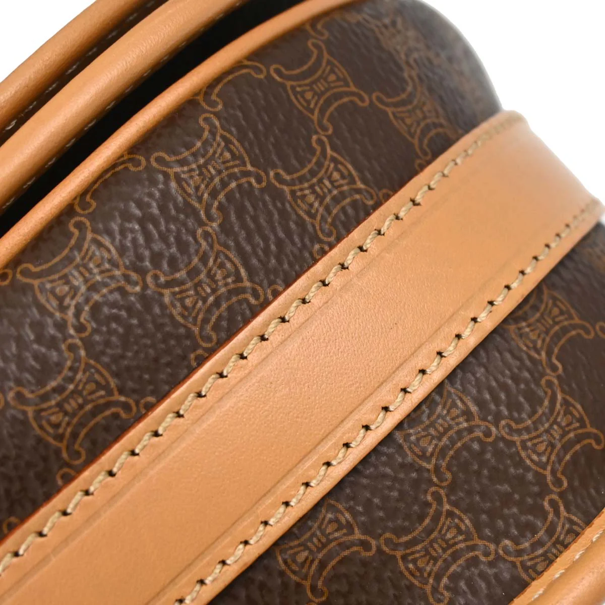 Celine Brown PVC Macadam Shoulder Bag - Image 10