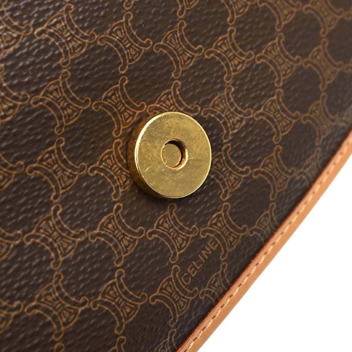 Celine Brown PVC Macadam Shoulder Bag - Image 19
