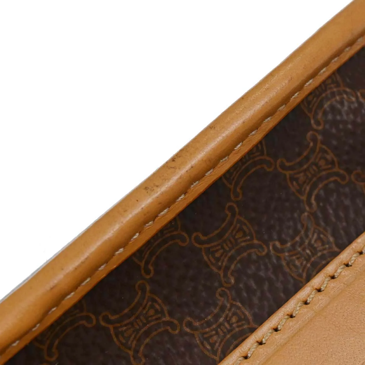 Celine Brown PVC Macadam Shoulder Bag - Image 4