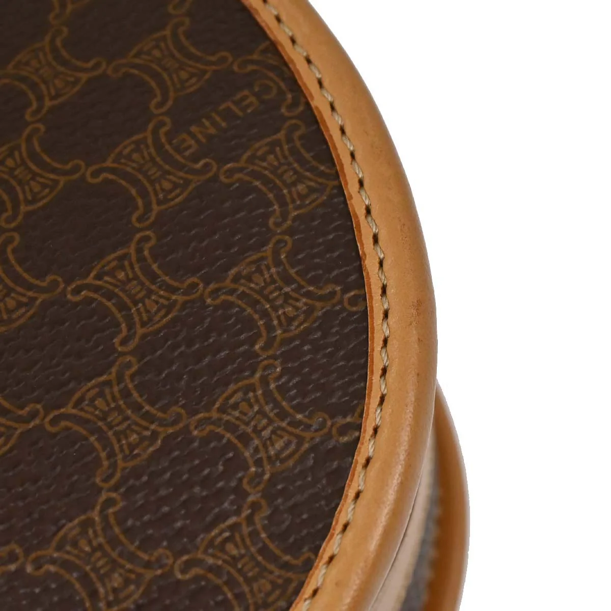 Celine Brown PVC Macadam Shoulder Bag - Image 5