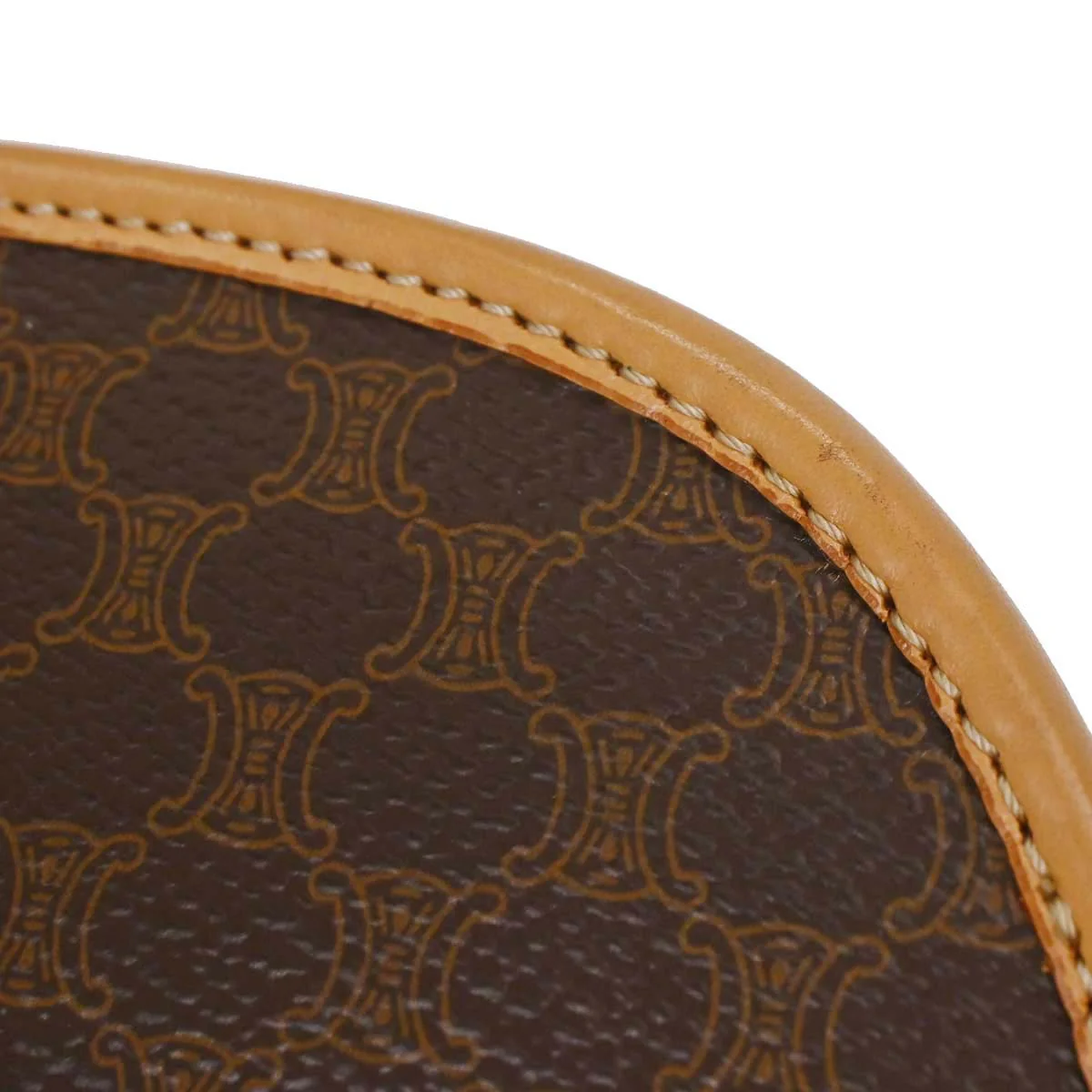 Celine Brown PVC Macadam Shoulder Bag - Image 6