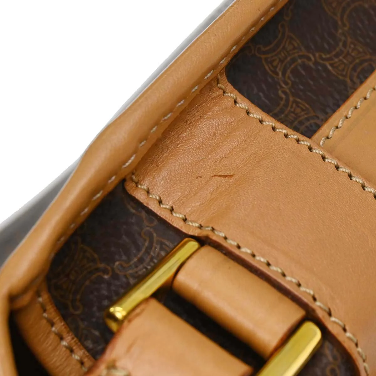 Celine Brown PVC Macadam Shoulder Bag - Image 7
