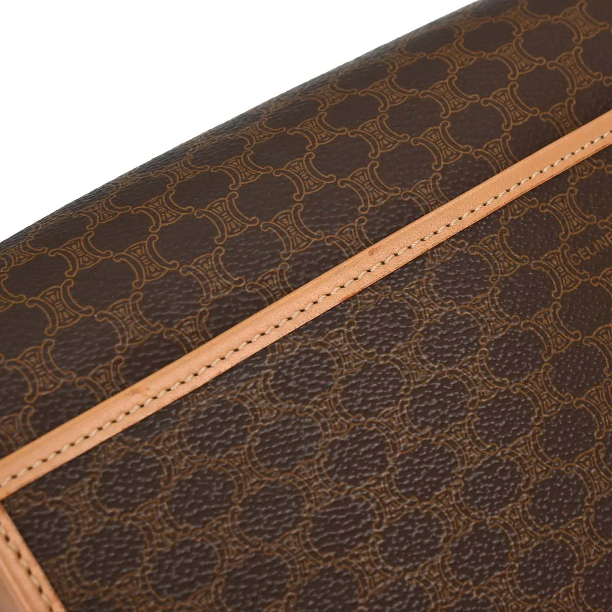 Celine Brown PVC Macadam Shoulder Bag - Image 8